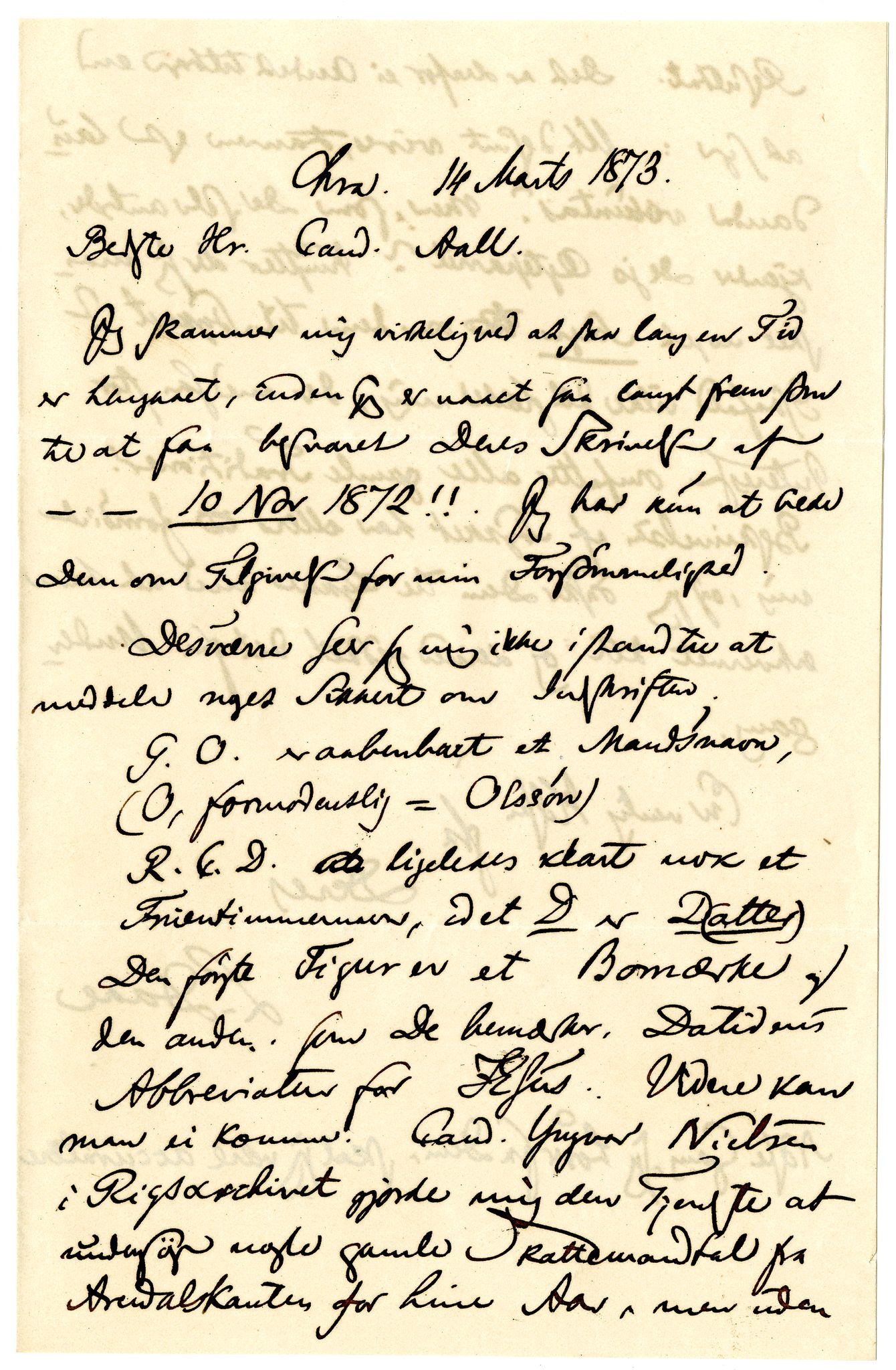 Diderik Maria Aalls brevsamling, NF/Ark-1023/F/L0002: D.M. Aalls brevsamling. B - C, 1799-1889, s. 418