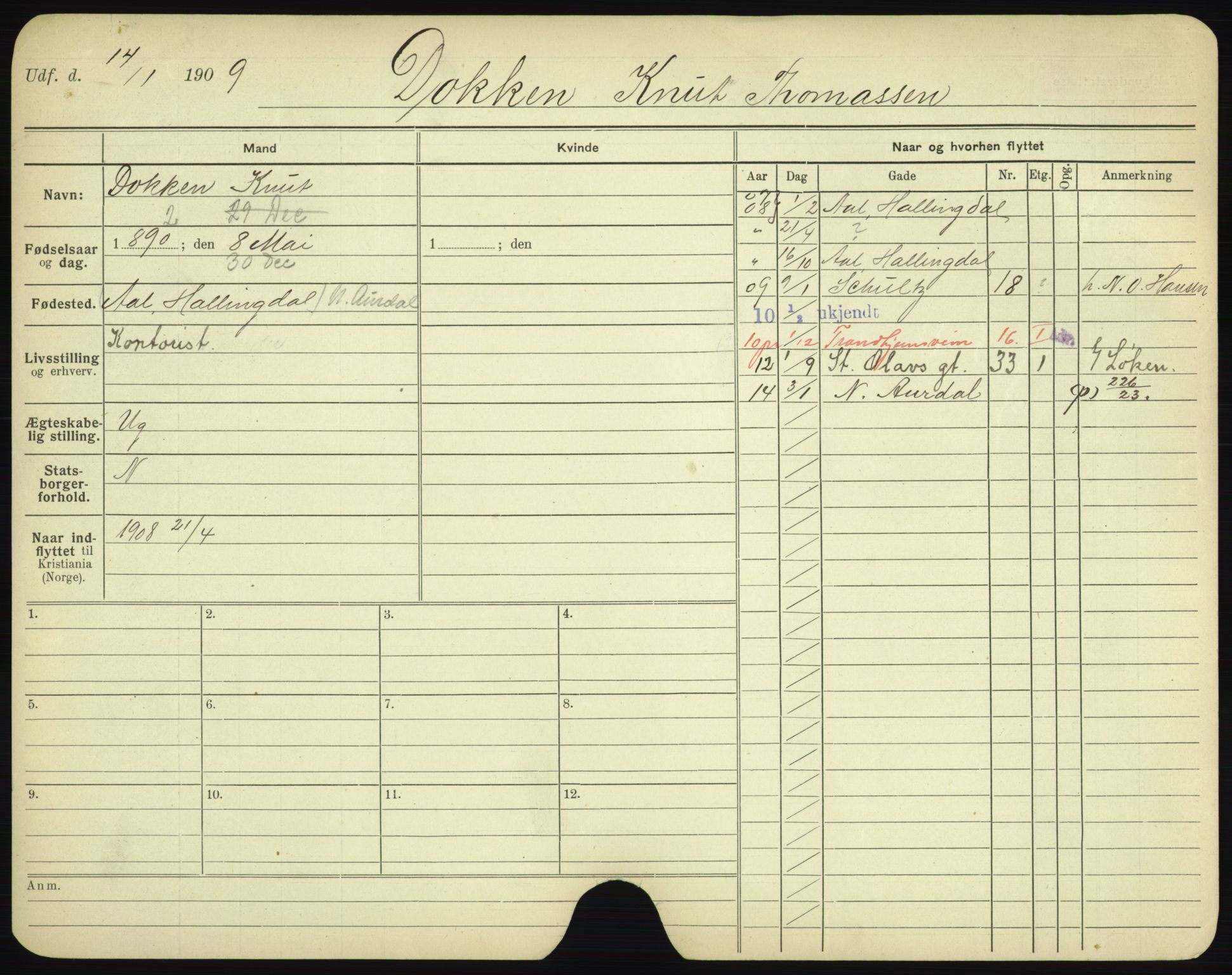 Oslo folkeregister, Registerkort, AV/SAO-A-11715/F/Fa/Fac/L0002: Menn, 1906-1914, s. 653a