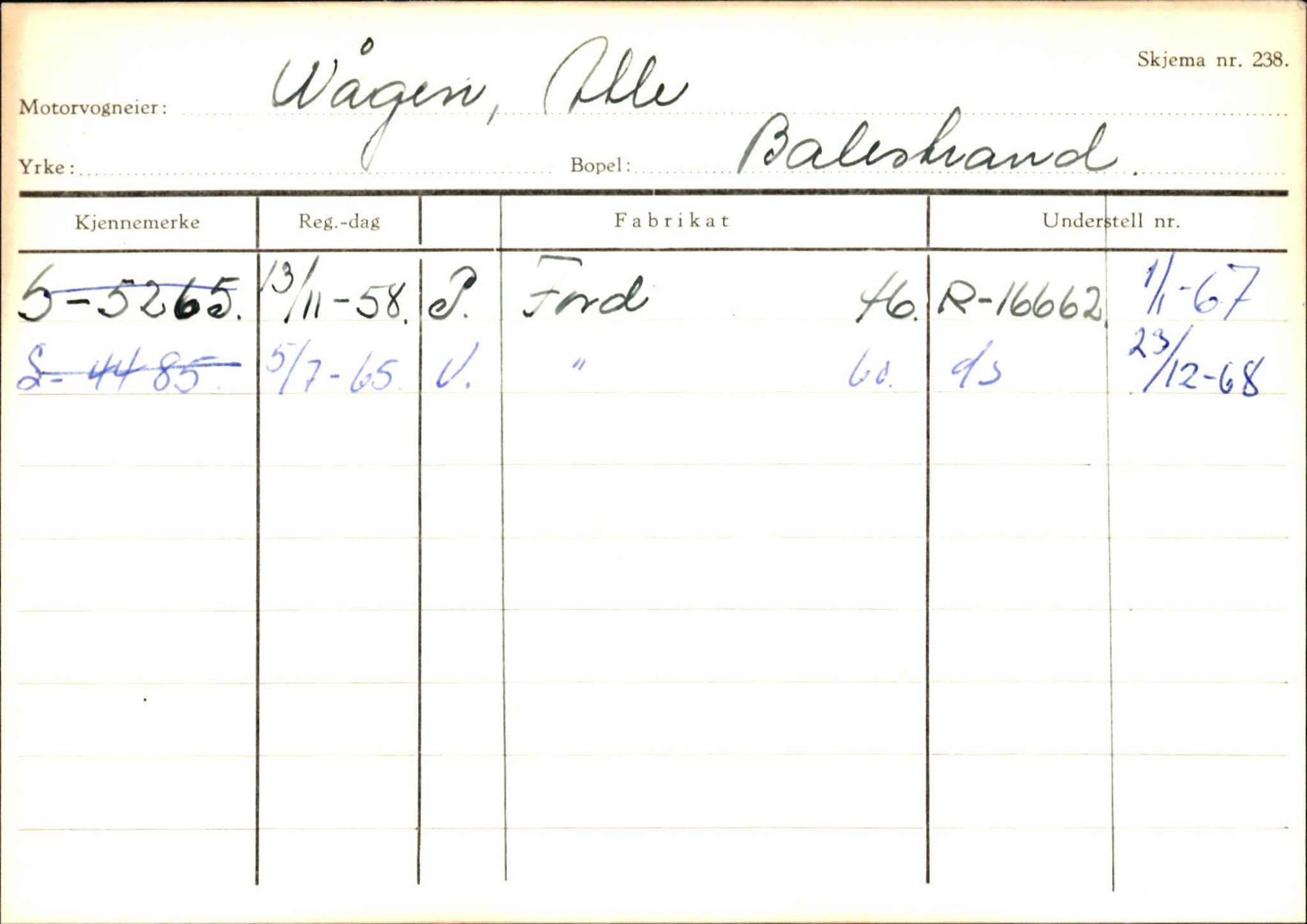 Statens vegvesen, Sogn og Fjordane vegkontor, SAB/A-5301/4/F/L0132: Eigarregister Askvoll A-Å. Balestrand A-Å, 1945-1975, s. 2523