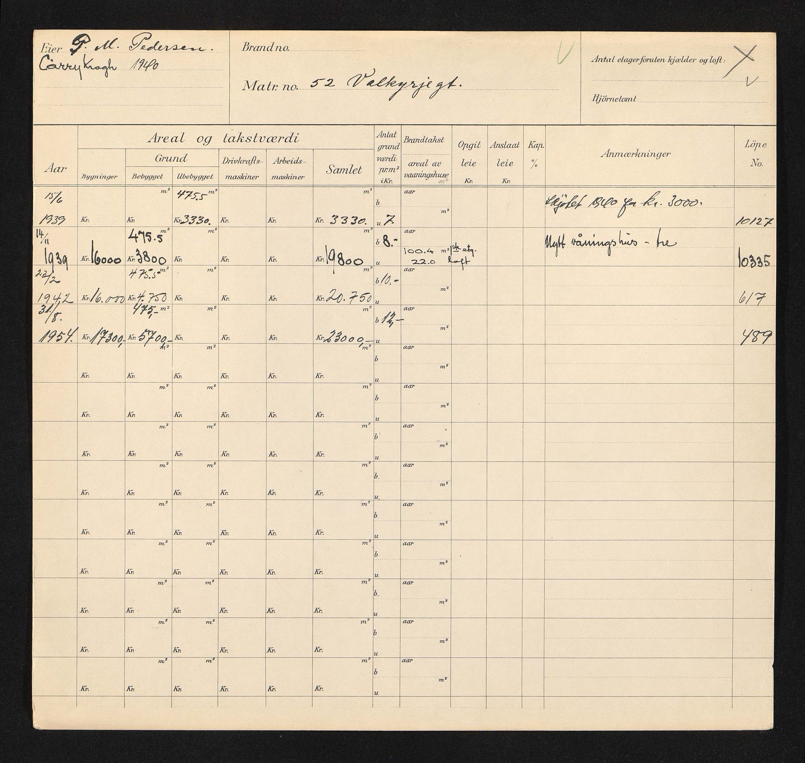 Stavanger kommune. Skattetakstvesenet, BYST/A-0440/F/Fa/Faa/L0044/0006: Skattetakstkort / Valkyrjegata 51 - Vardeveien - Vassøyveien - Verksalmenningen - Verksgata 6a