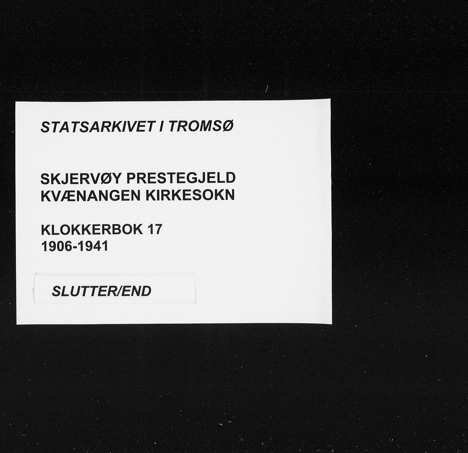 Skjervøy sokneprestkontor, SATØ/S-1300/H/Ha/Hab/L0017klokker: Klokkerbok nr. 17, 1906-1941