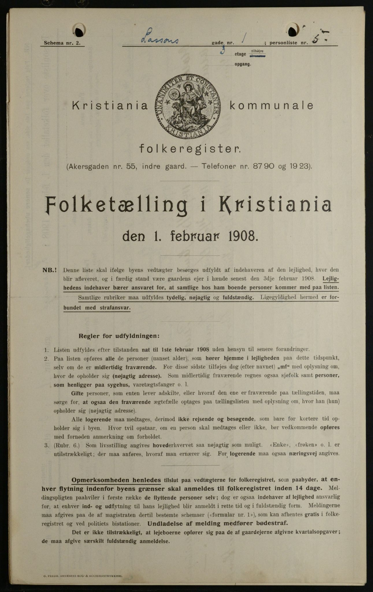 OBA, Kommunal folketelling 1.2.1908 for Kristiania kjøpstad, 1908, s. 51330