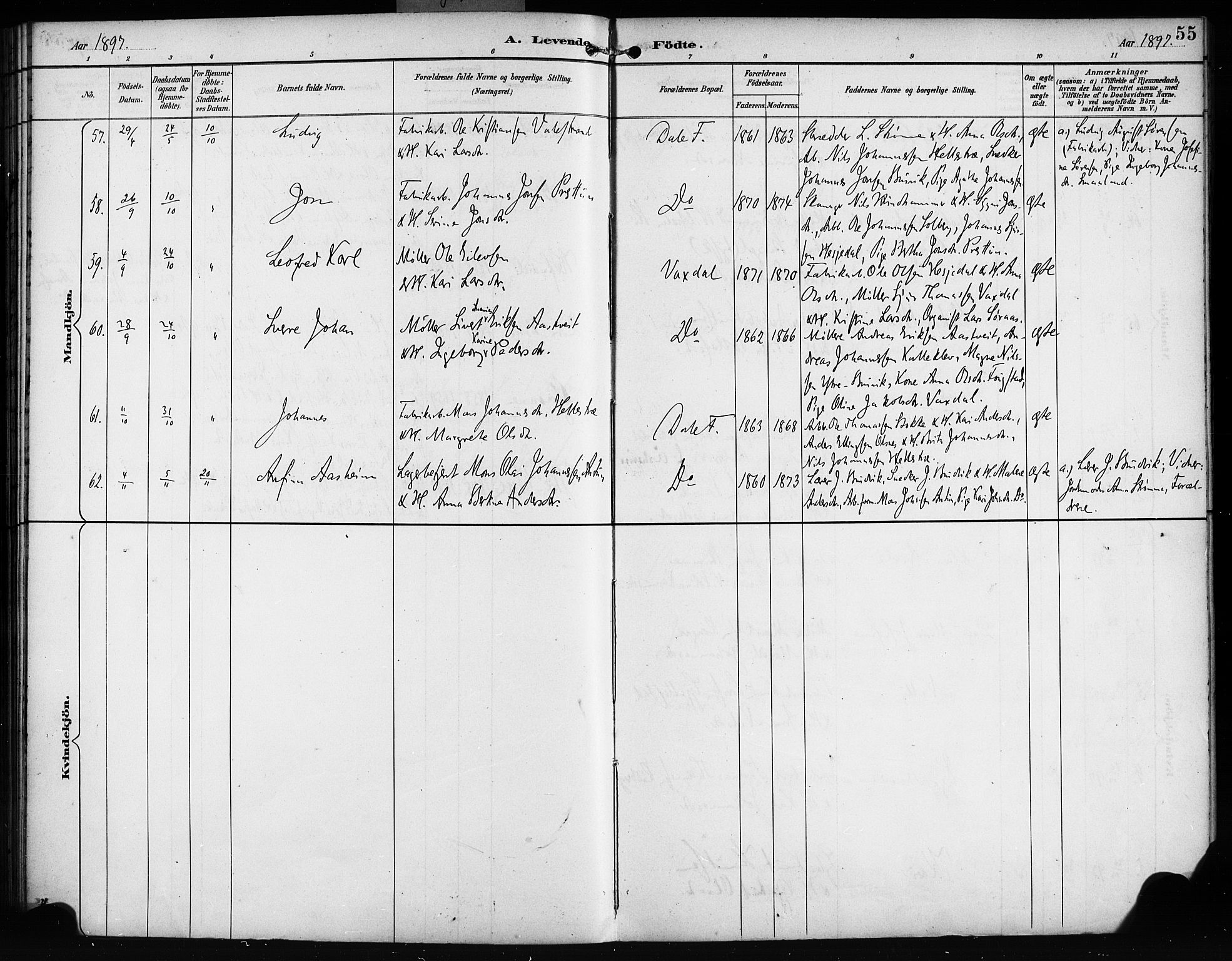 Bruvik Sokneprestembete, AV/SAB-A-74701/H/Haa: Ministerialbok nr. B 2, 1893-1903, s. 55