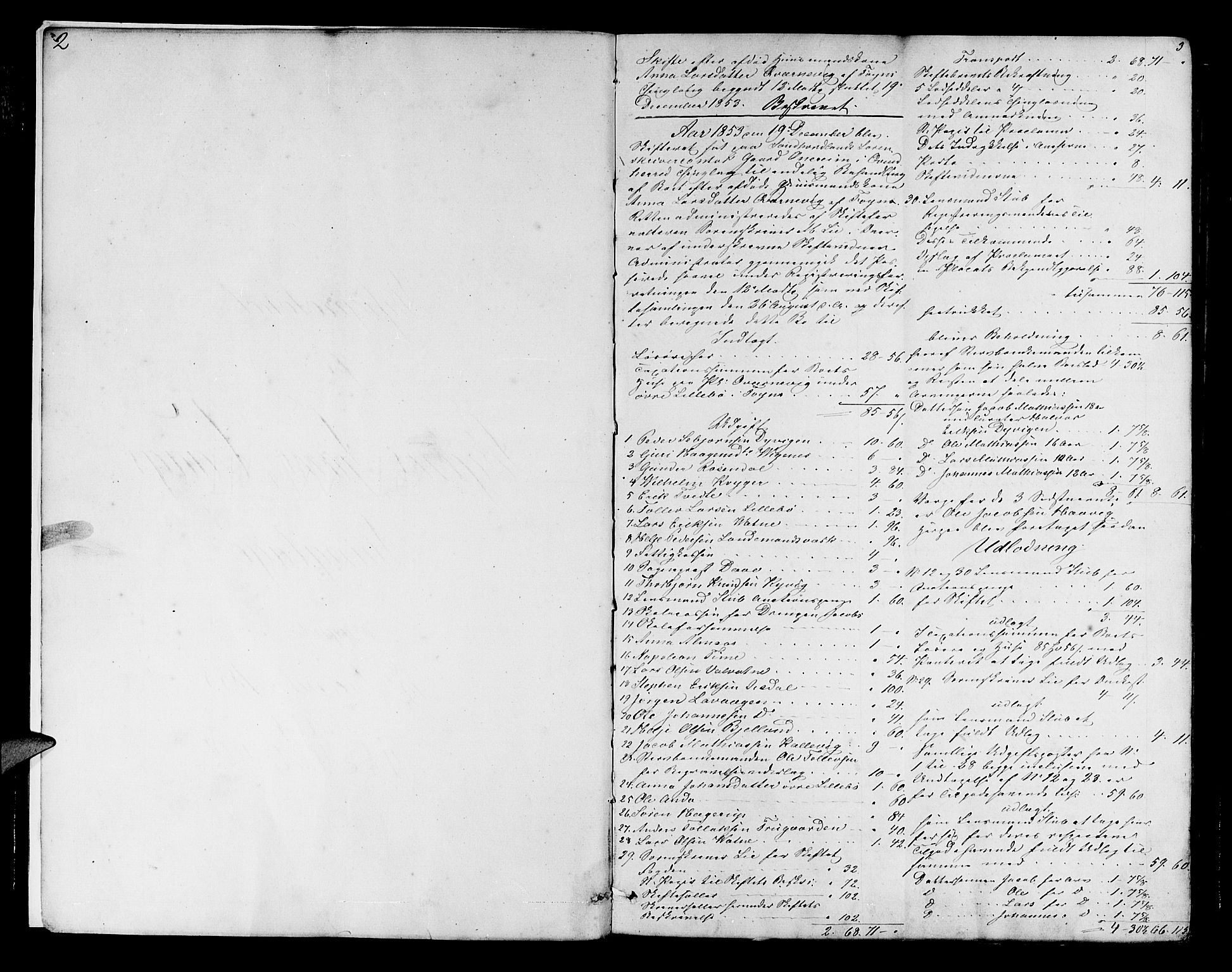 Sunnhordland sorenskrivar, SAB/A-2401/1/H/Ha/Had/L0007: Skifteprotokollar. Føyen, Fjære og Våg. Register i protokoll., 1853-1864, s. 2-3