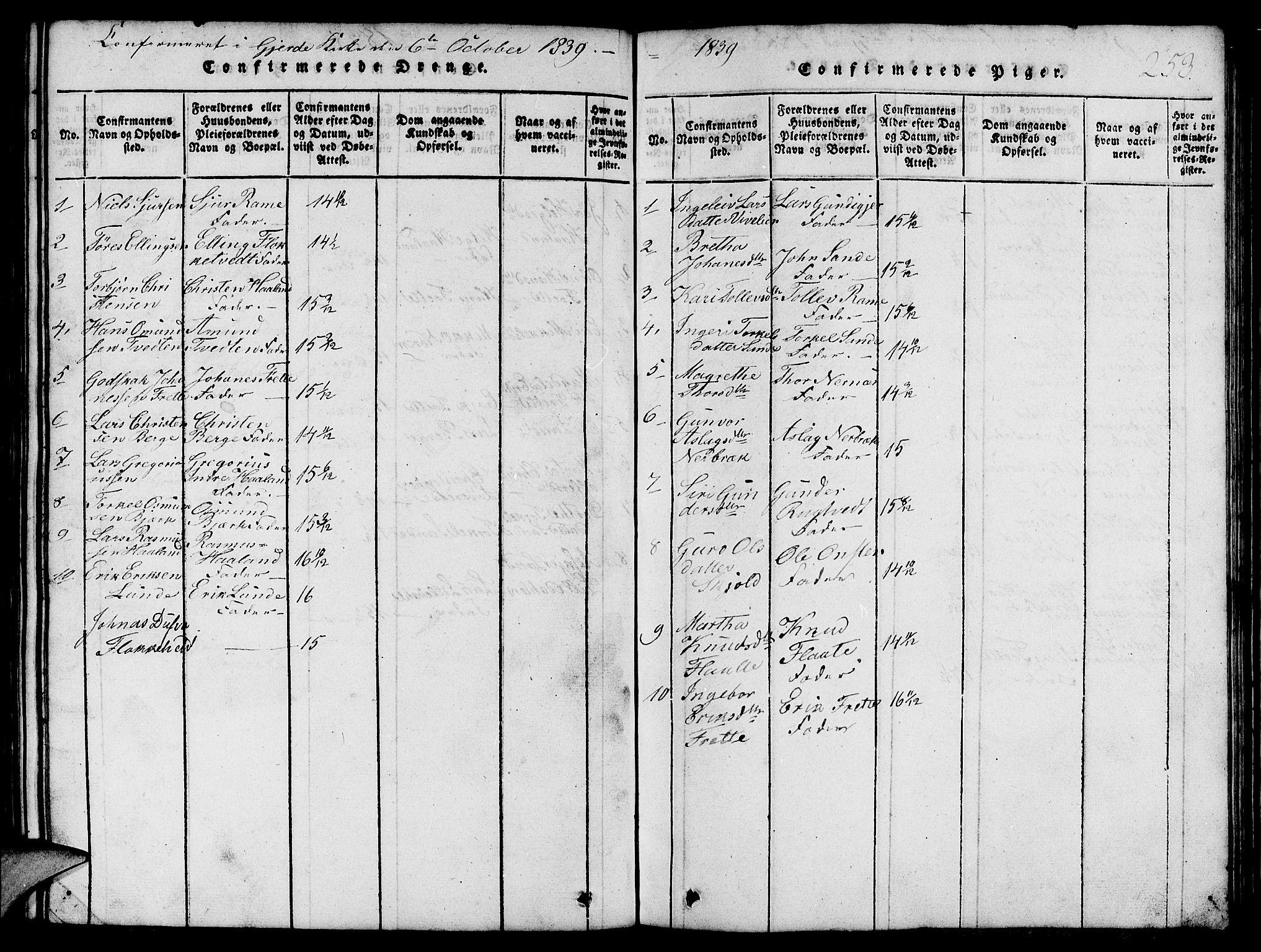 Etne sokneprestembete, SAB/A-75001/H/Hab: Klokkerbok nr. C 1, 1816-1841, s. 253