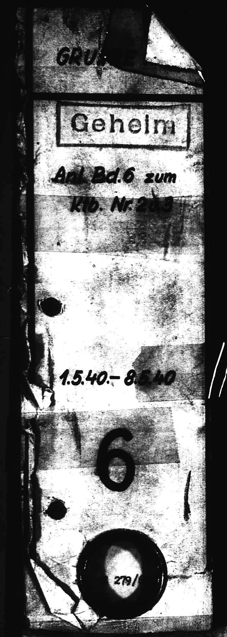 Documents Section, RA/RAFA-2200/V/L0077: Amerikansk mikrofilm "Captured German Documents".
Box No. 716.  FKA jnr. 615/1954., 1940, s. 349
