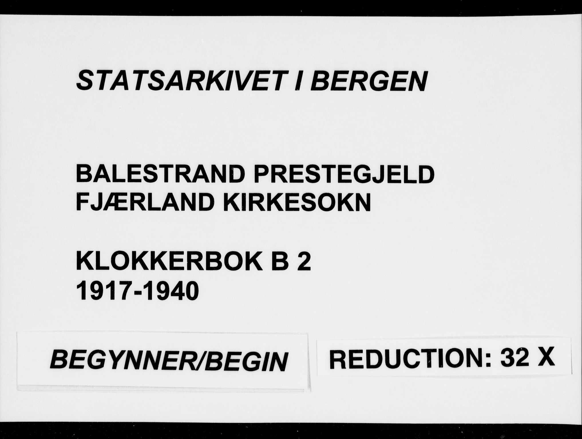 Balestrand sokneprestembete, SAB/A-79601/H/Hab/Habb/L0002: Klokkerbok nr. B 2, 1917-1940