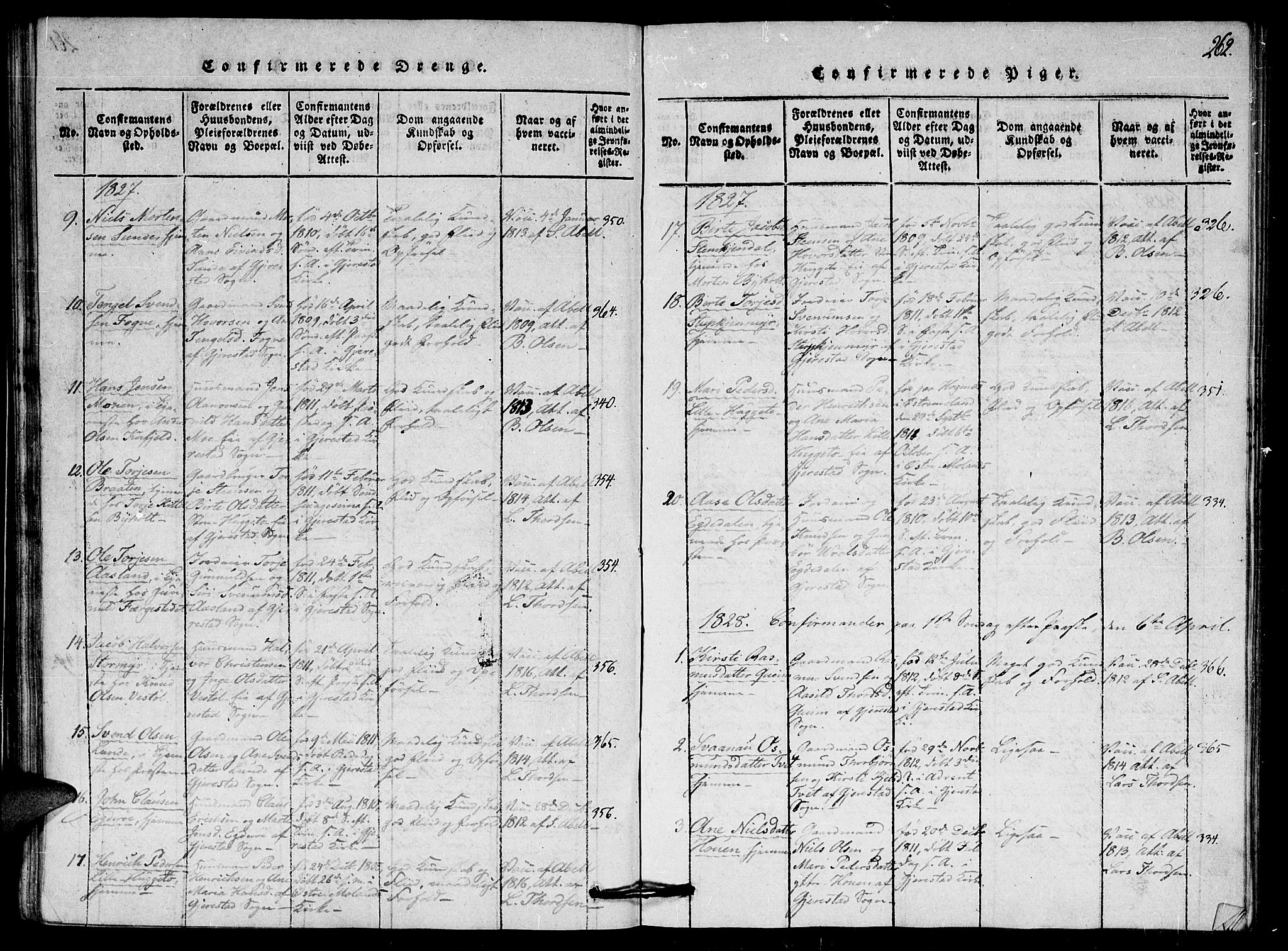 Gjerstad sokneprestkontor, AV/SAK-1111-0014/F/Fa/Faa/L0004: Ministerialbok nr. A 4, 1816-1829, s. 262