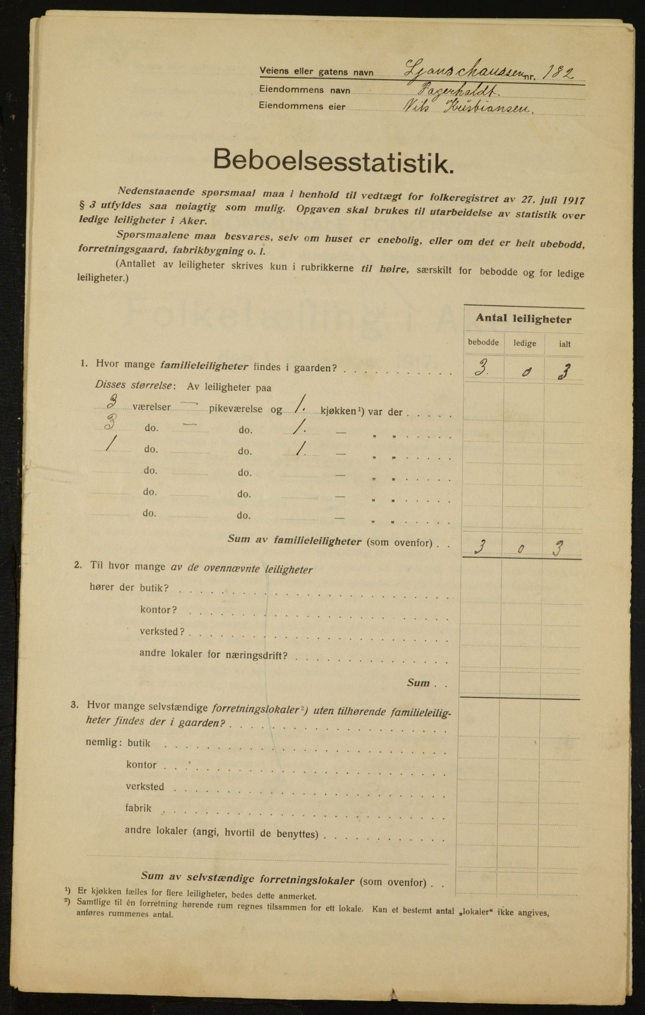 OBA, Kommunal folketelling 1.12.1917 for Aker, 1917, s. 17238