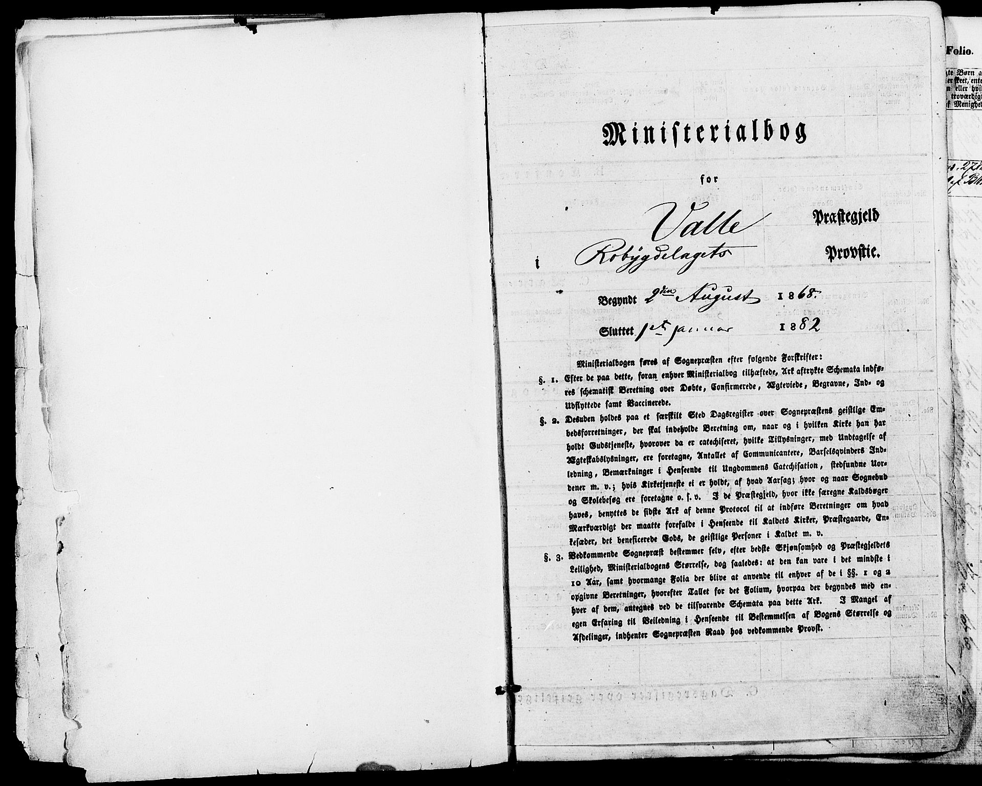 Valle sokneprestkontor, SAK/1111-0044/F/Fa/Fac/L0008: Ministerialbok nr. A 8, 1868-1882