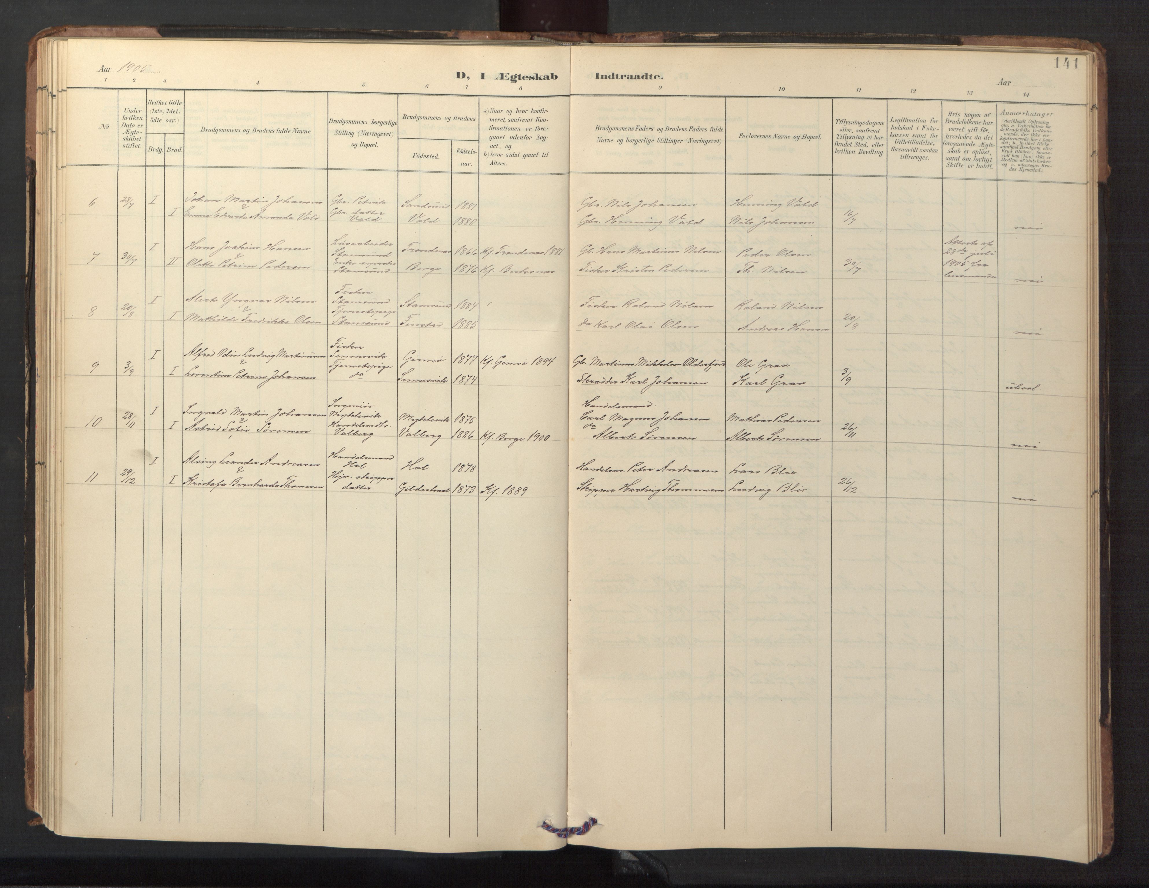 Ministerialprotokoller, klokkerbøker og fødselsregistre - Nordland, AV/SAT-A-1459/882/L1185: Klokkerbok nr. 882C03, 1898-1910, s. 141