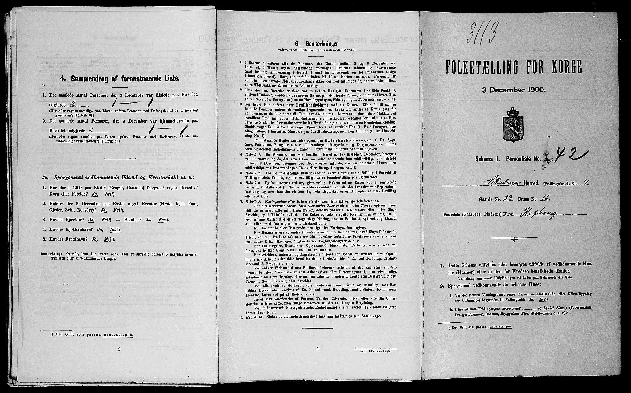 SAST, Folketelling 1900 for 1150 Skudenes herred, 1900, s. 640