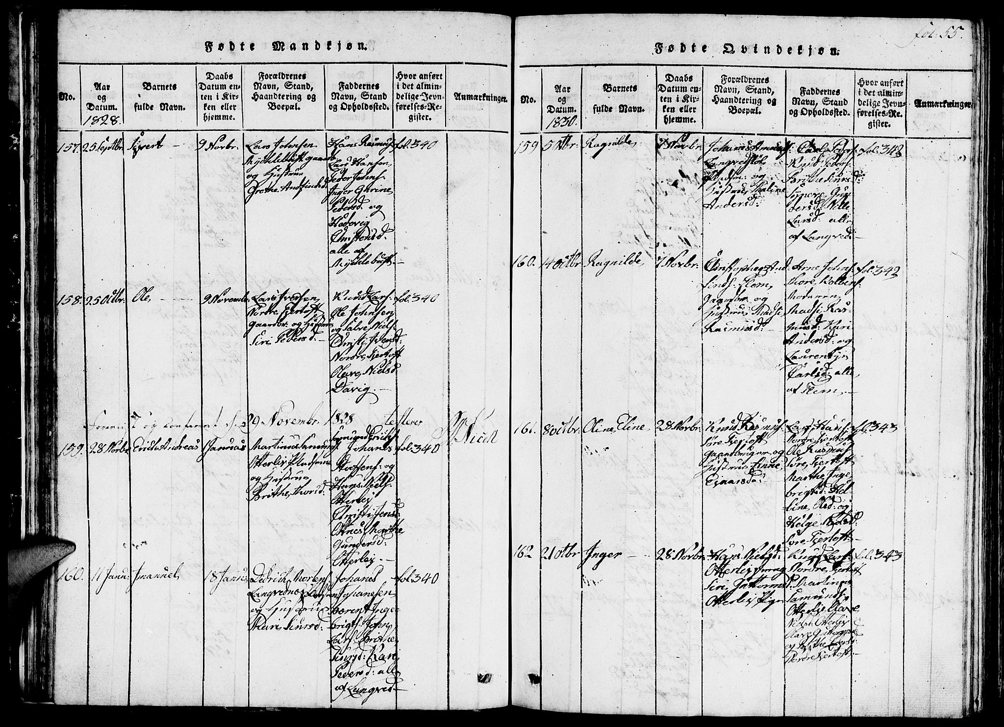 Ministerialprotokoller, klokkerbøker og fødselsregistre - Møre og Romsdal, AV/SAT-A-1454/536/L0506: Klokkerbok nr. 536C01, 1818-1859, s. 55