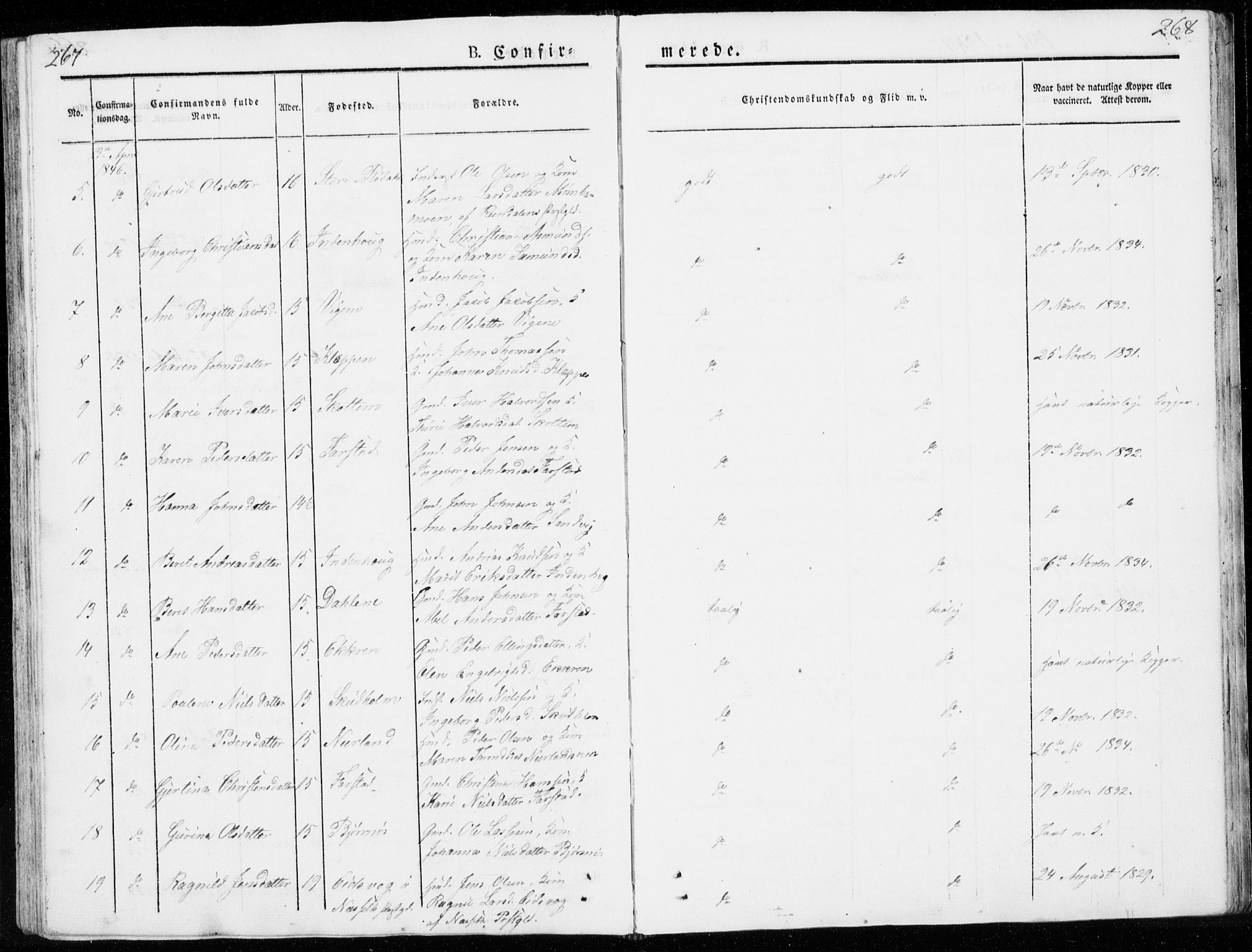 Ministerialprotokoller, klokkerbøker og fødselsregistre - Møre og Romsdal, AV/SAT-A-1454/566/L0766: Ministerialbok nr. 566A05, 1842-1851, s. 267-268