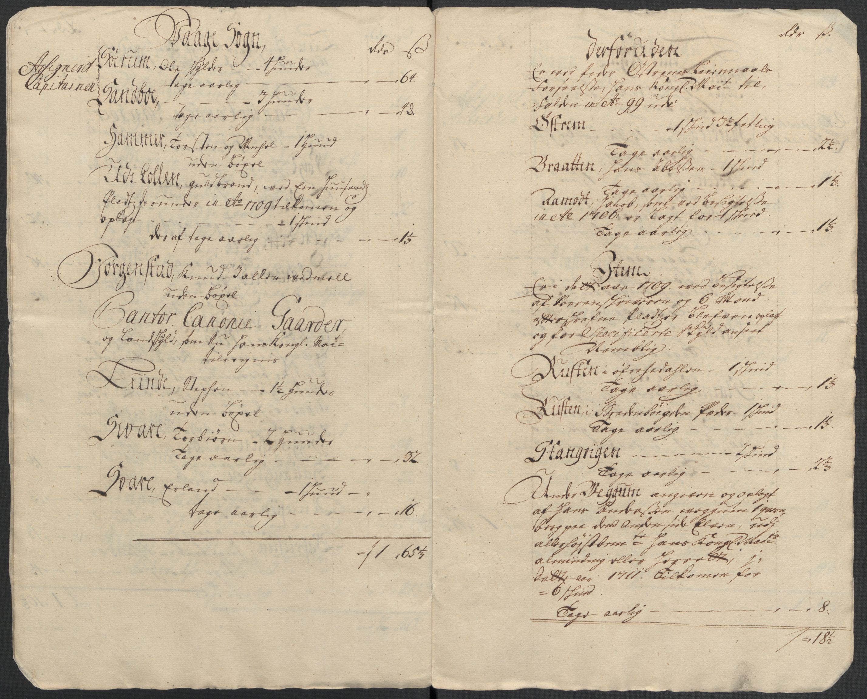 Rentekammeret inntil 1814, Reviderte regnskaper, Fogderegnskap, AV/RA-EA-4092/R17/L1180: Fogderegnskap Gudbrandsdal, 1711, s. 45