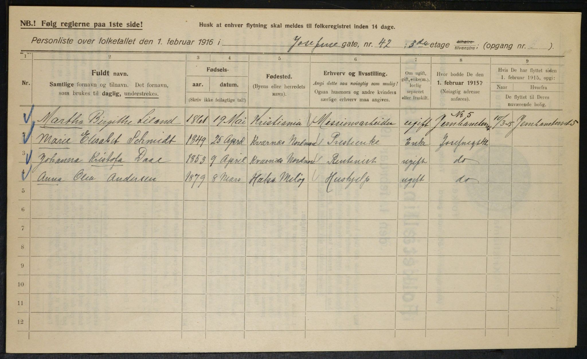 OBA, Kommunal folketelling 1.2.1916 for Kristiania, 1916, s. 48704