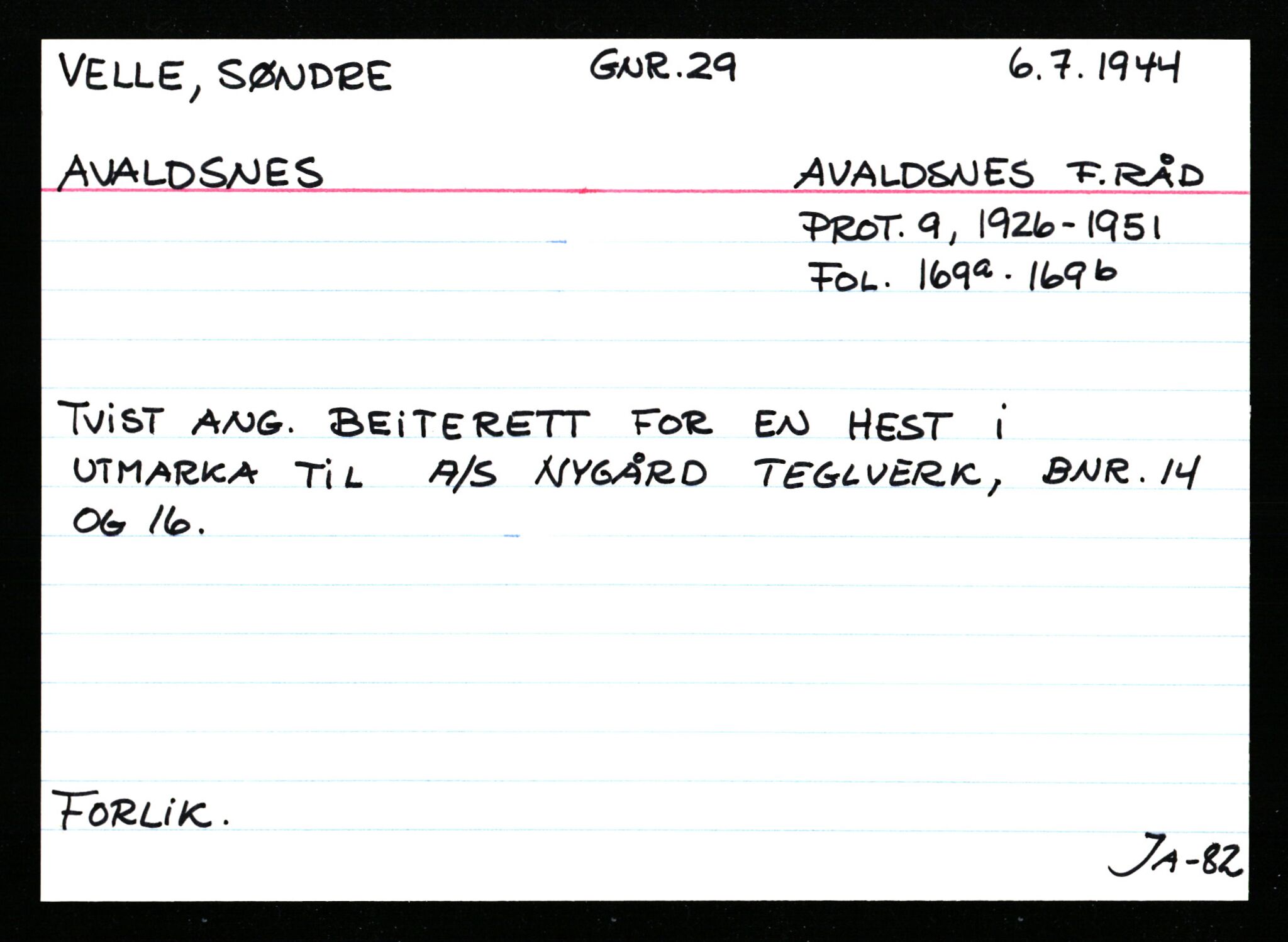 Statsarkivet i Stavanger, AV/SAST-A-101971/03/Y/Ym/L0065: Åstedskort sortert etter gårdsnavn: Vatland - Vervig, 1600-1950, s. 574