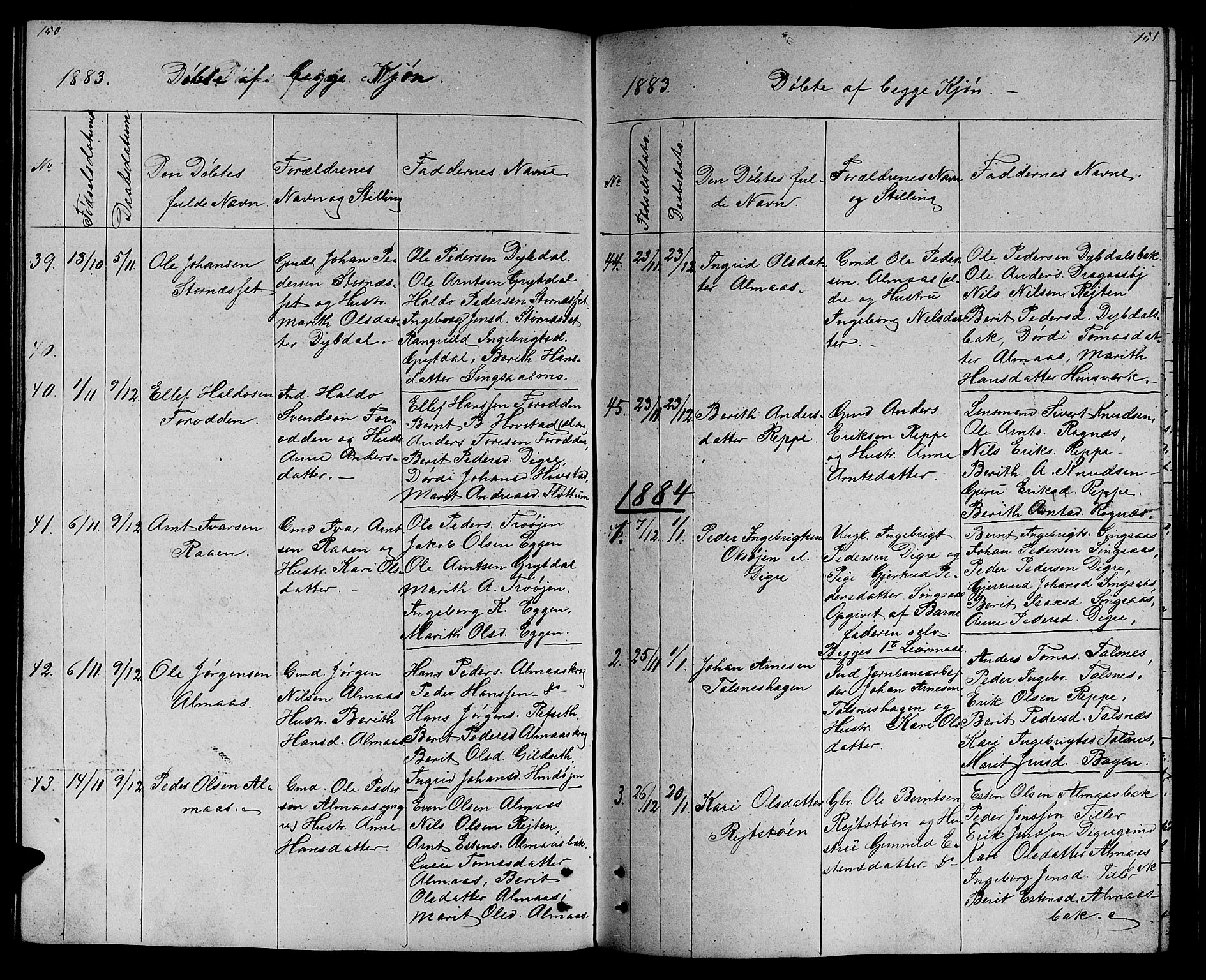 Ministerialprotokoller, klokkerbøker og fødselsregistre - Sør-Trøndelag, AV/SAT-A-1456/688/L1027: Klokkerbok nr. 688C02, 1861-1889, s. 150-151