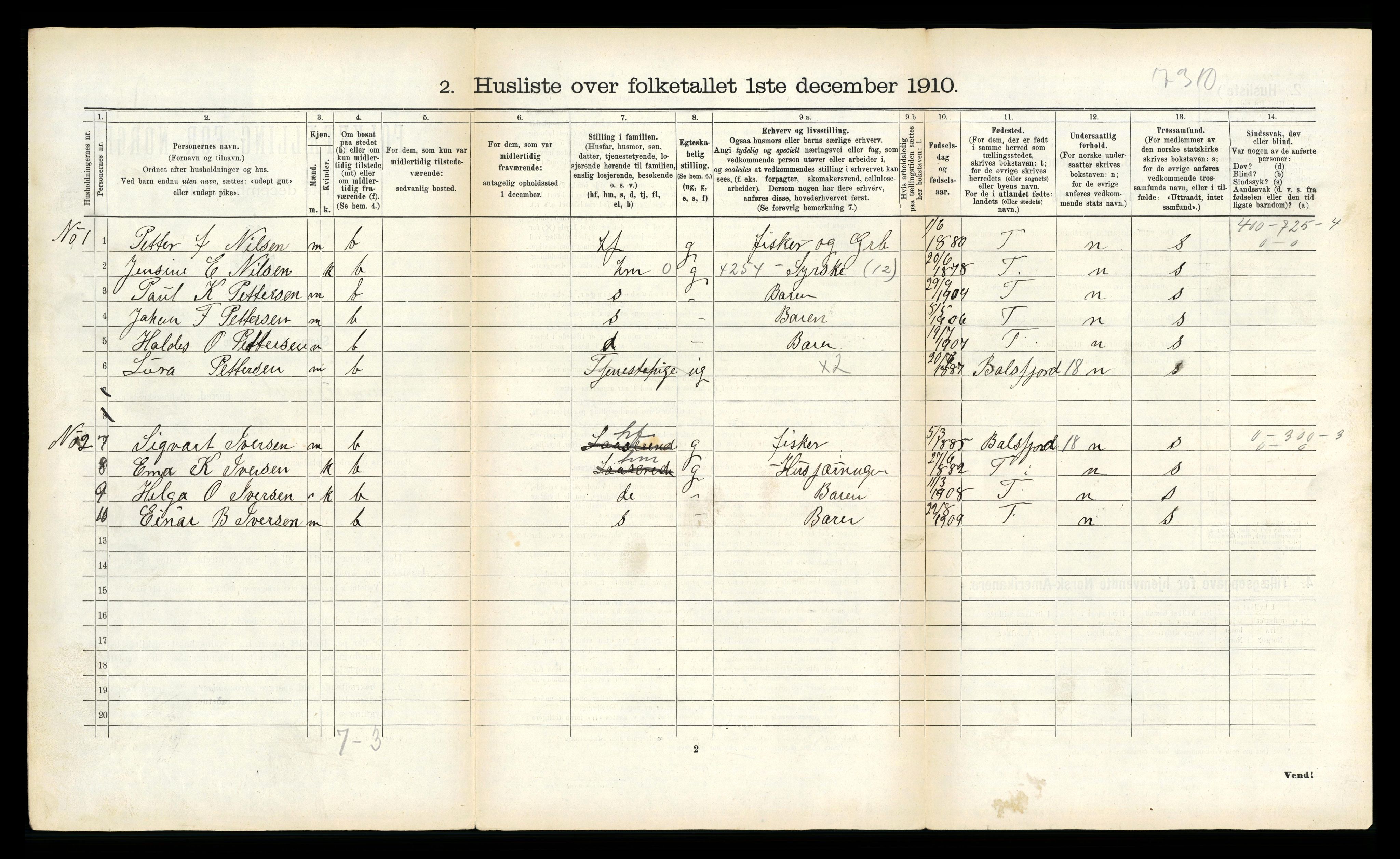 RA, Folketelling 1910 for 1934 Tromsøysund herred, 1910, s. 1014