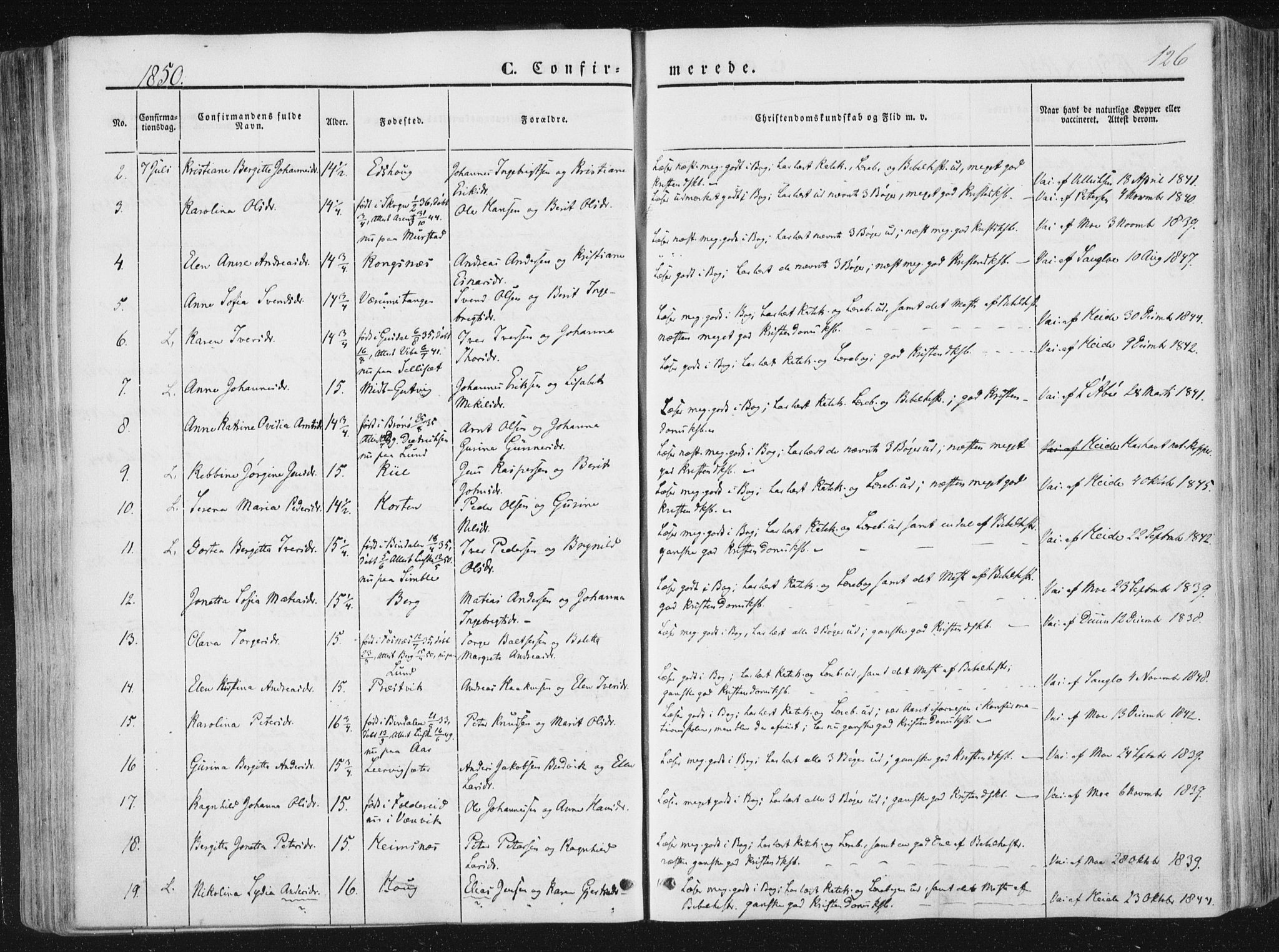 Ministerialprotokoller, klokkerbøker og fødselsregistre - Nord-Trøndelag, SAT/A-1458/780/L0640: Ministerialbok nr. 780A05, 1845-1856, s. 126