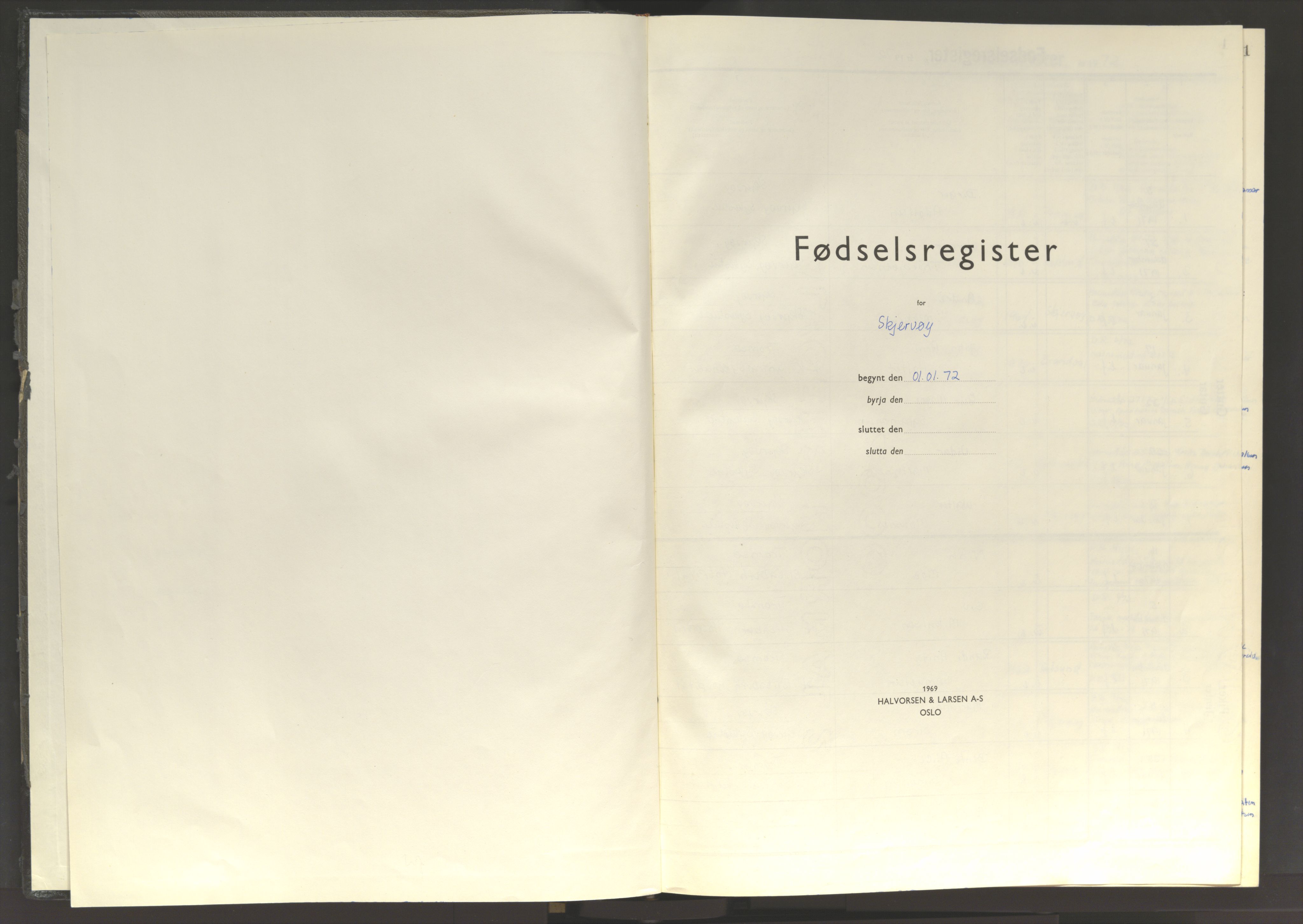 Skjervøy sokneprestkontor, SATØ/S-1300/I/Ia/L0059: Fødselsregister nr. 59, 1972-1982