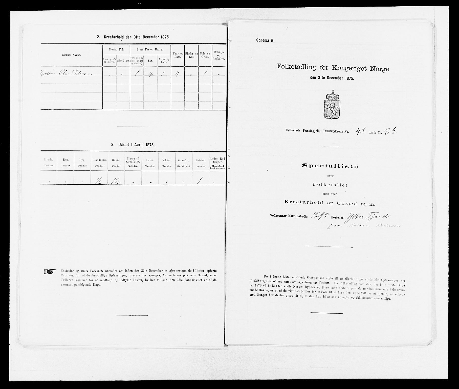 SAB, Folketelling 1875 for 1413P Hyllestad prestegjeld, 1875, s. 436