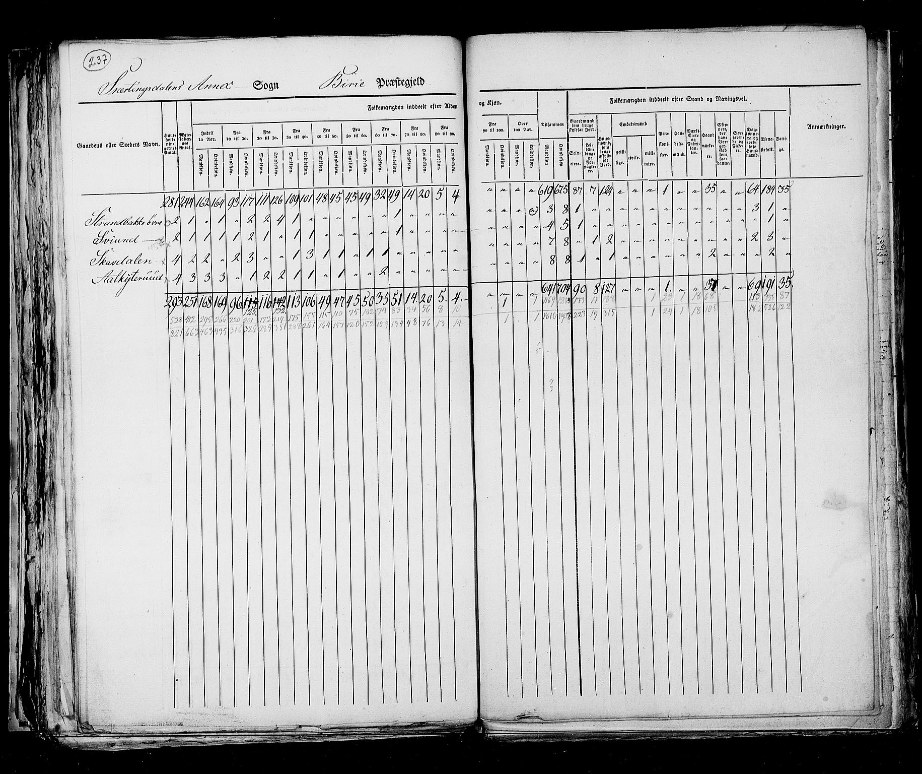 RA, Folketellingen 1825, bind 6: Kristians amt, 1825, s. 237