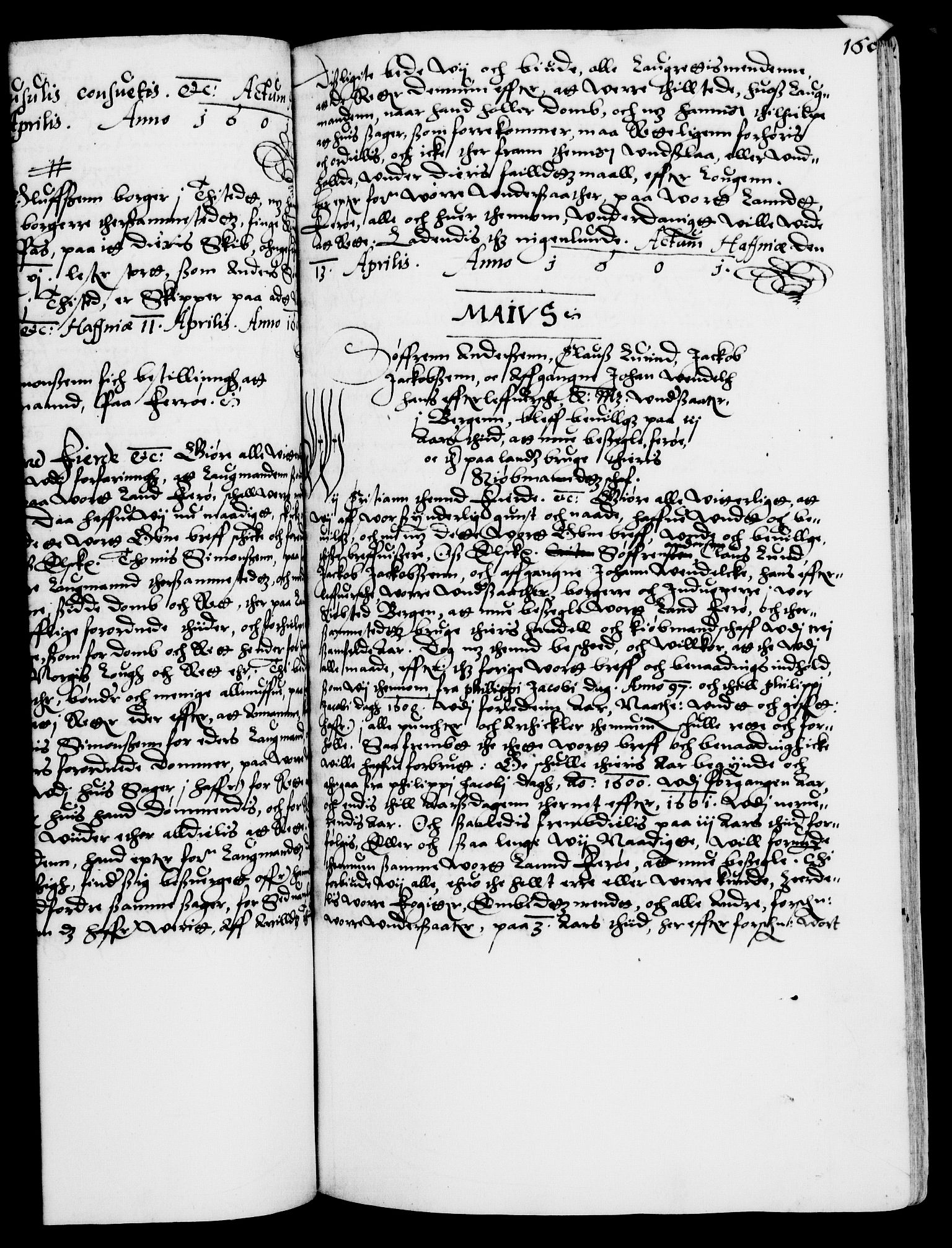 Danske Kanselli 1572-1799, RA/EA-3023/F/Fc/Fca/Fcaa/L0003: Norske registre (mikrofilm), 1596-1616, s. 160a