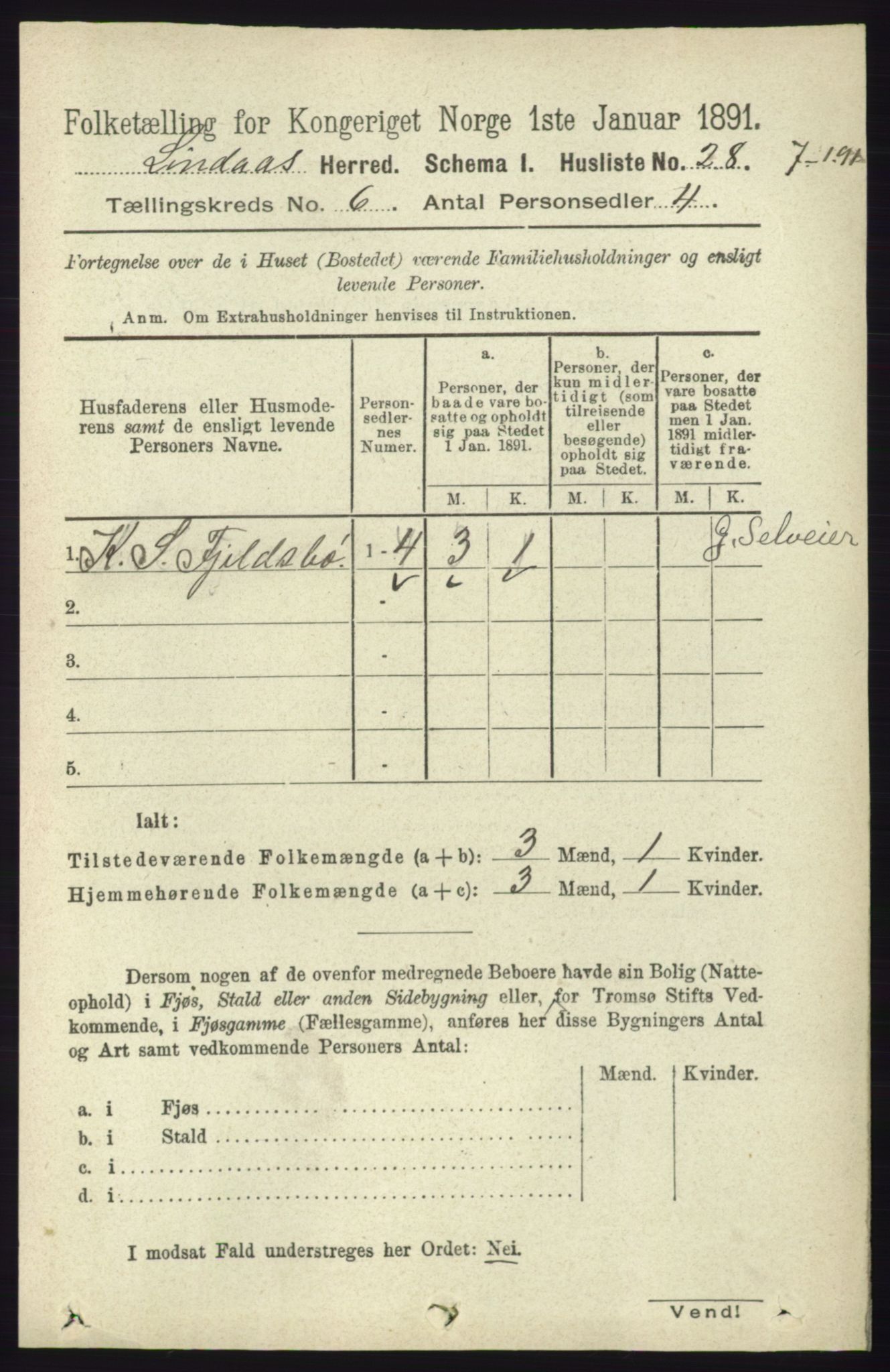 RA, Folketelling 1891 for 1263 Lindås herred, 1891, s. 1846