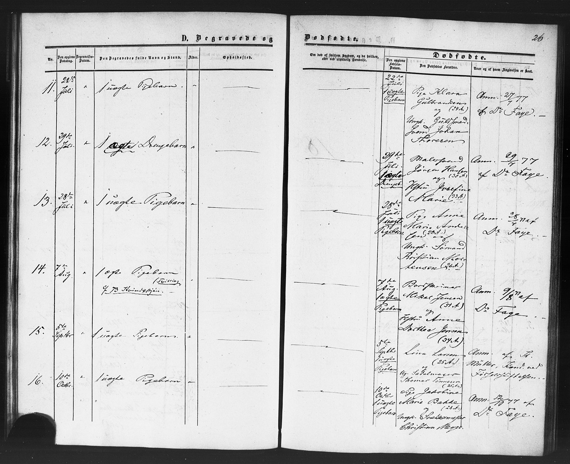 Rikshospitalet prestekontor Kirkebøker, AV/SAO-A-10309b/F/L0005: Ministerialbok nr. 5, 1859-1887, s. 26