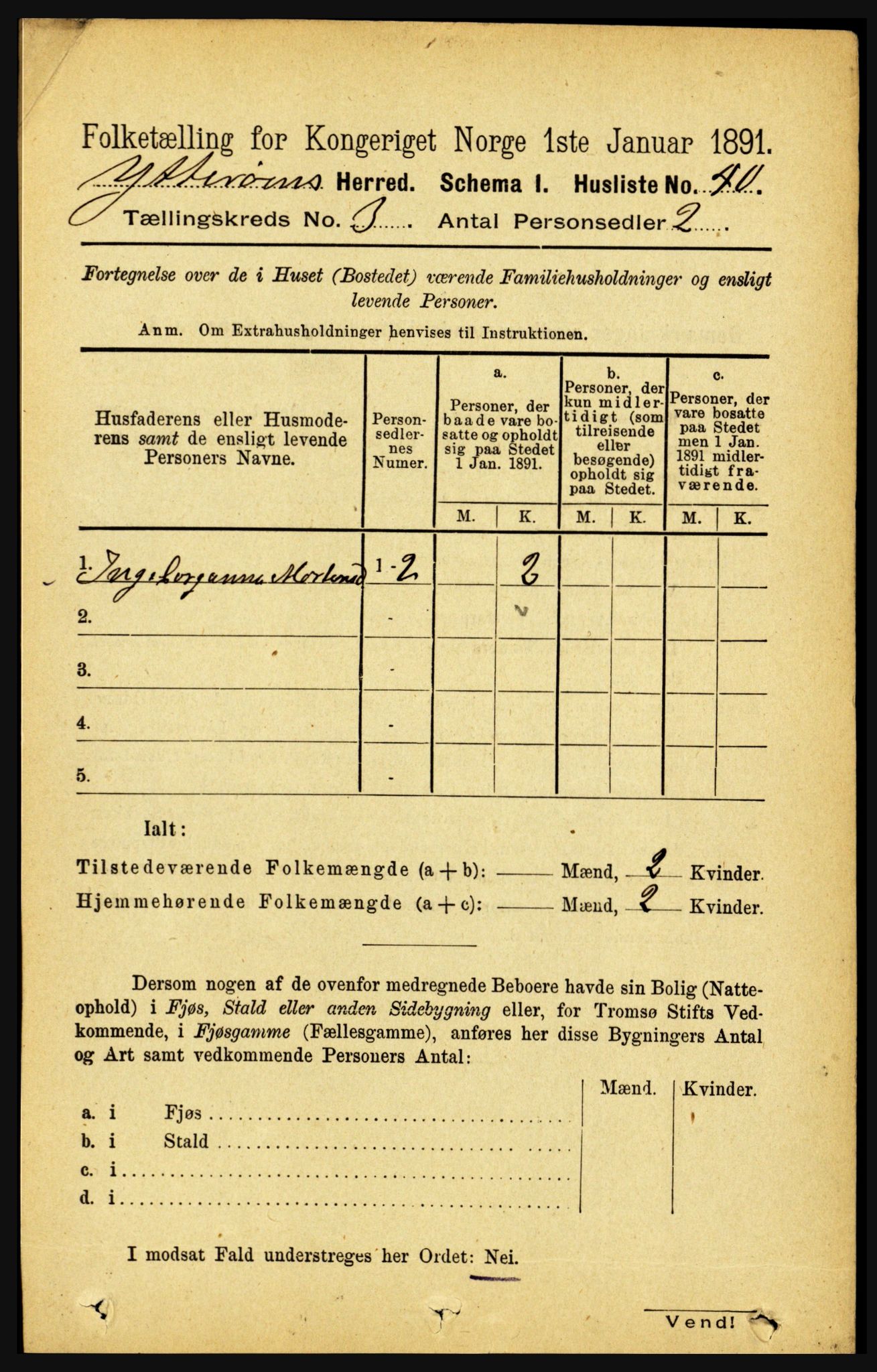 RA, Folketelling 1891 for 1722 Ytterøy herred, 1891, s. 1211