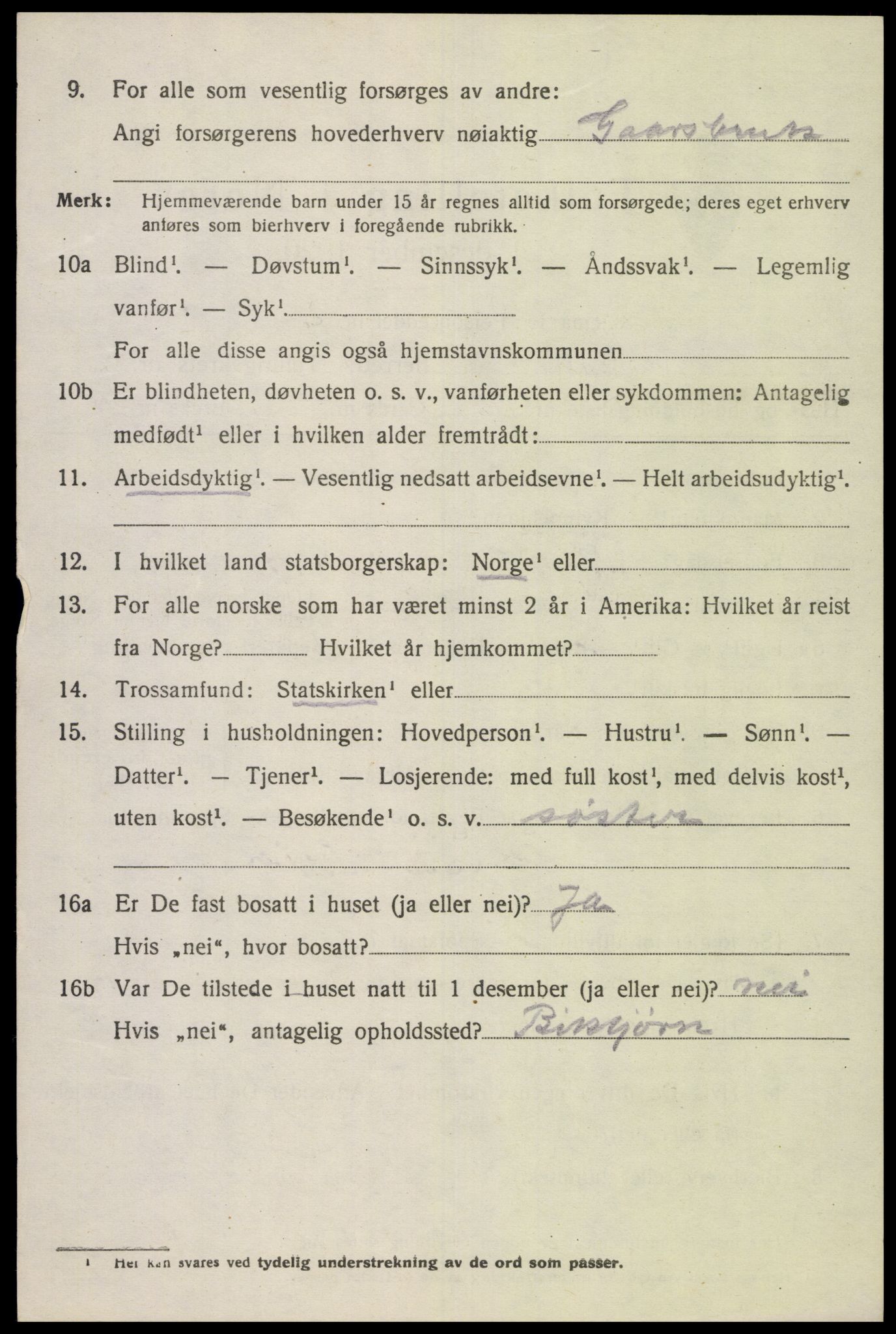 SAK, Folketelling 1920 for 1037 Kvinesdal herred, 1920, s. 2058