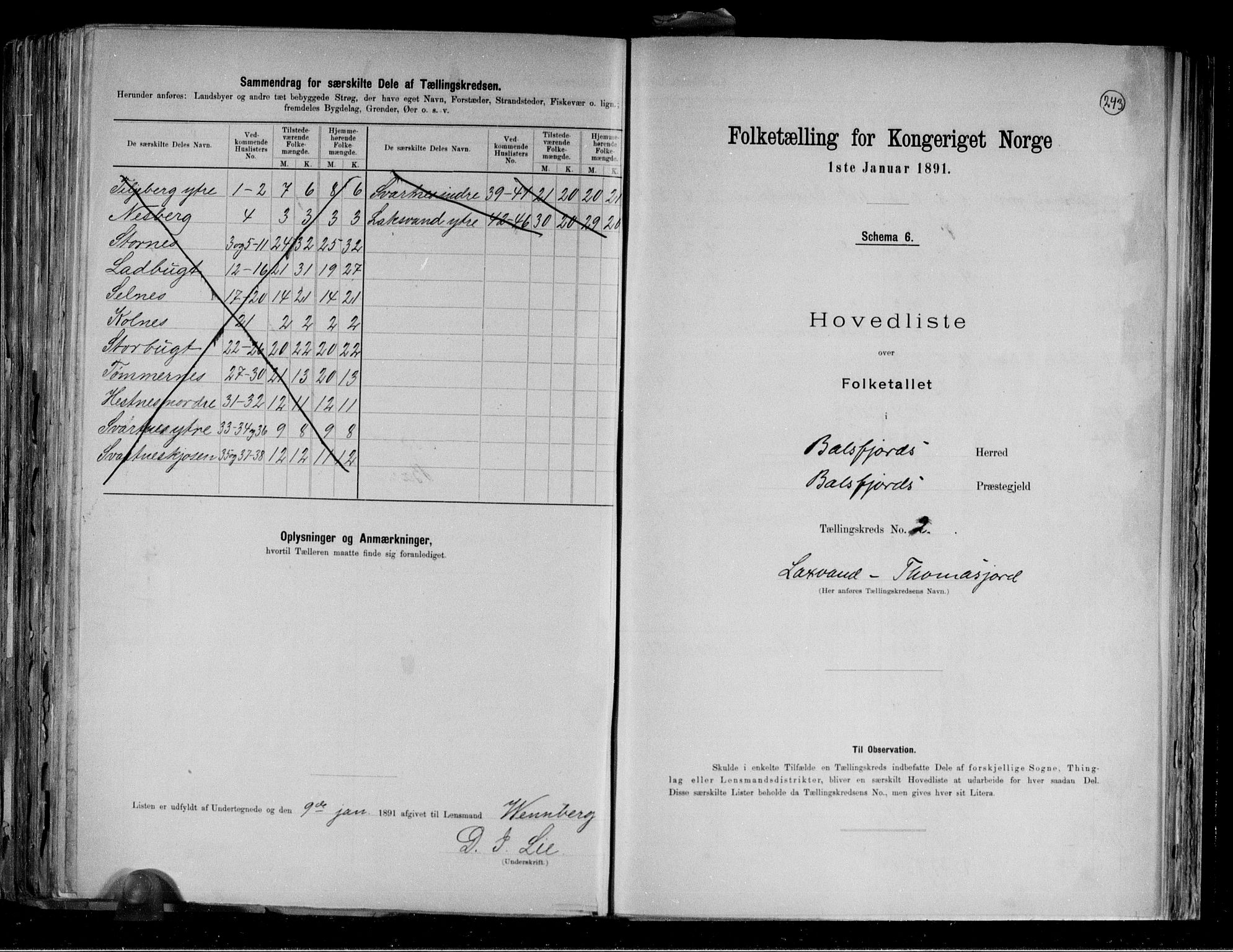 RA, Folketelling 1891 for 1933 Balsfjord herred, 1891, s. 7