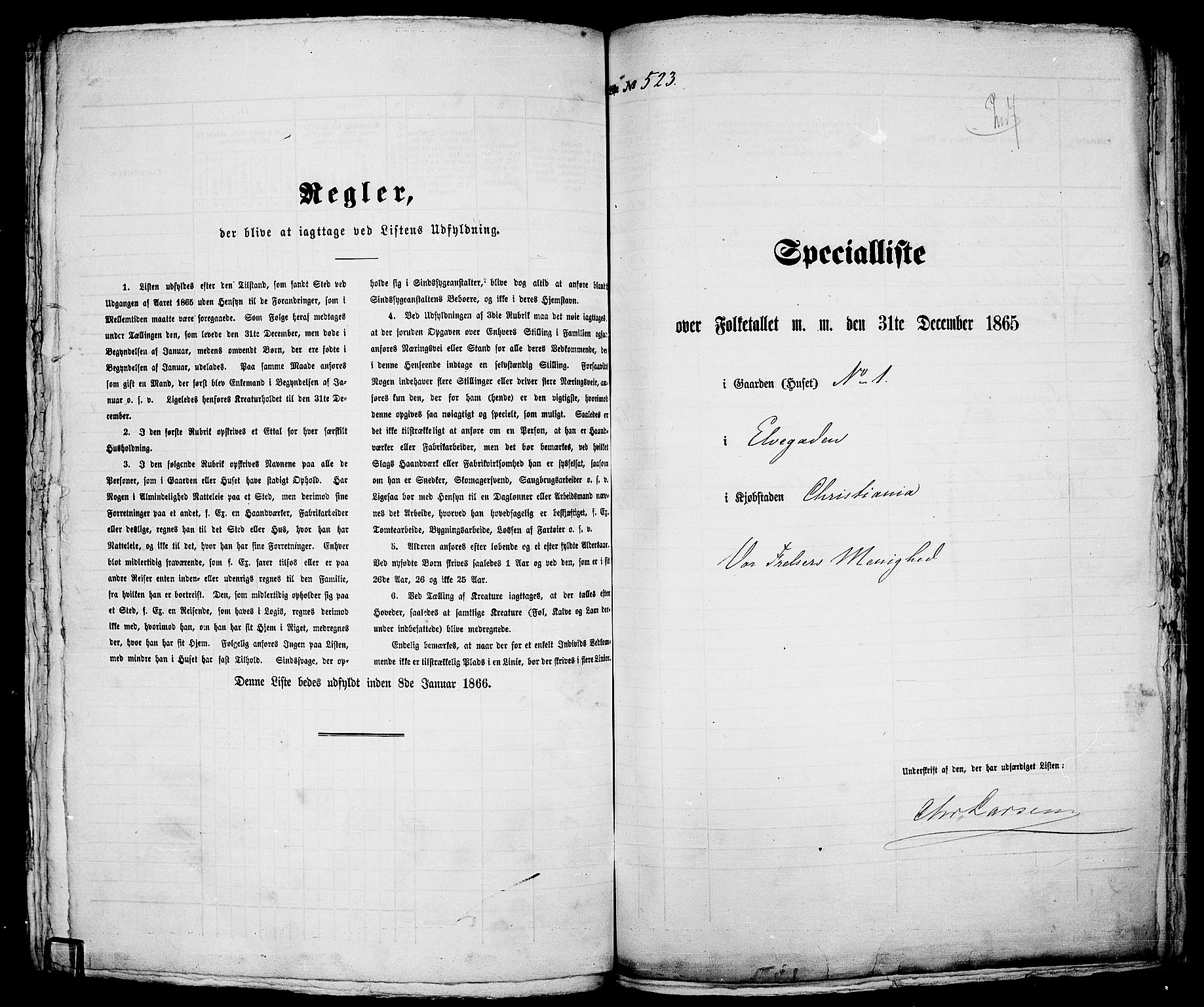 RA, Folketelling 1865 for 0301 Kristiania kjøpstad, 1865, s. 1392