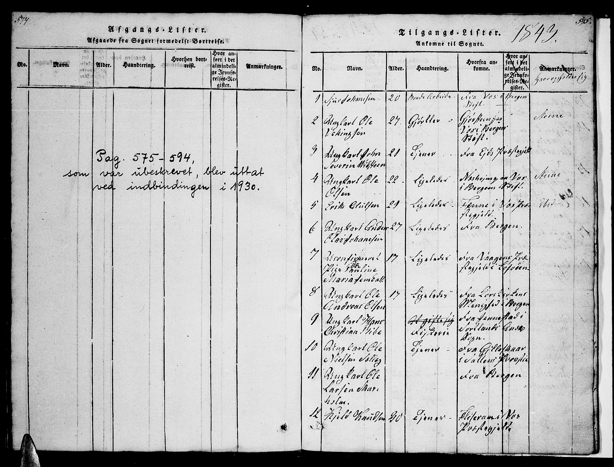Ministerialprotokoller, klokkerbøker og fødselsregistre - Nordland, SAT/A-1459/891/L1312: Klokkerbok nr. 891C01, 1820-1856, s. 574-595