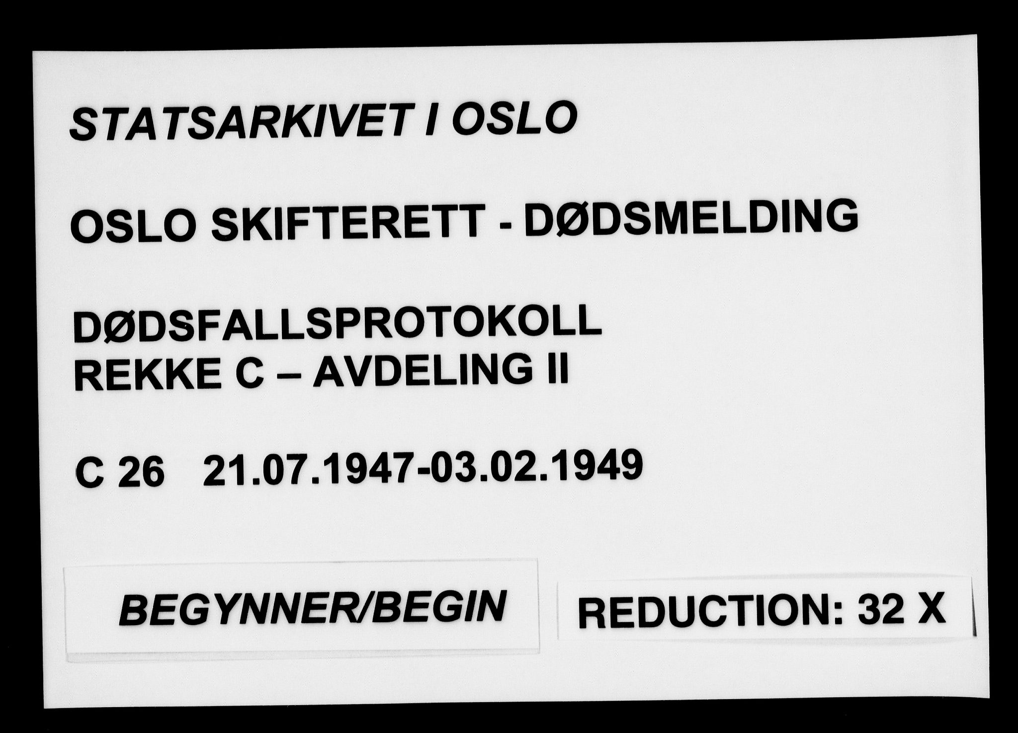 Oslo skifterett, AV/SAO-A-10383/G/Ga/Gac/L0026: Dødsfallsprotokoll - avd. II, 1947-1949