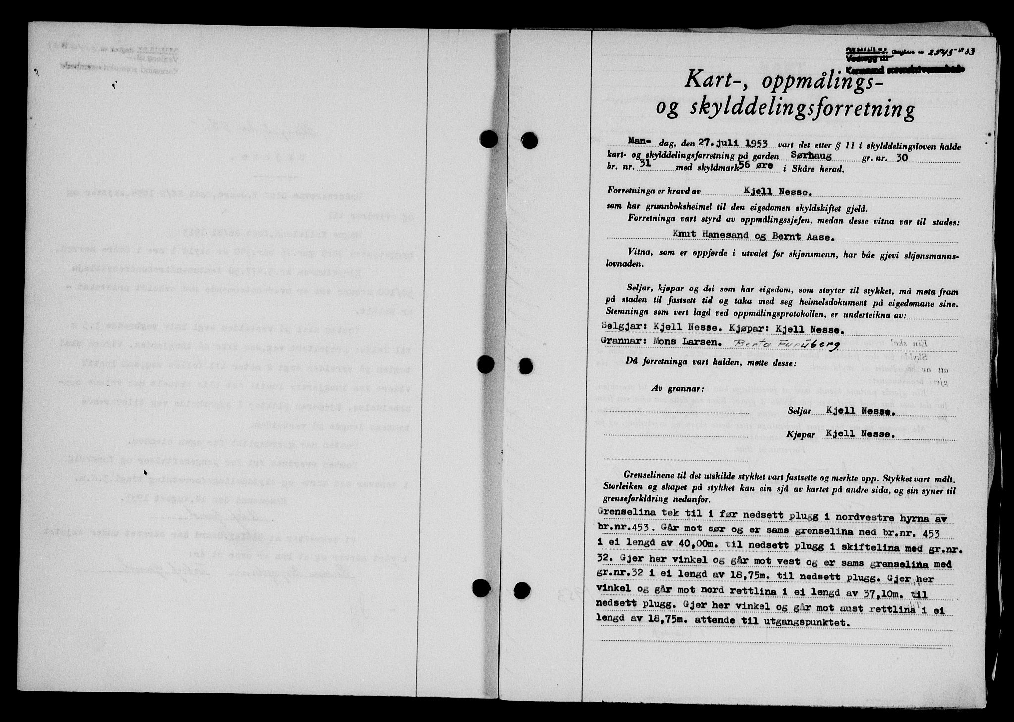 Karmsund sorenskriveri, SAST/A-100311/01/II/IIB/L0109: Pantebok nr. 89A, 1953-1953, Dagboknr: 2545/1953