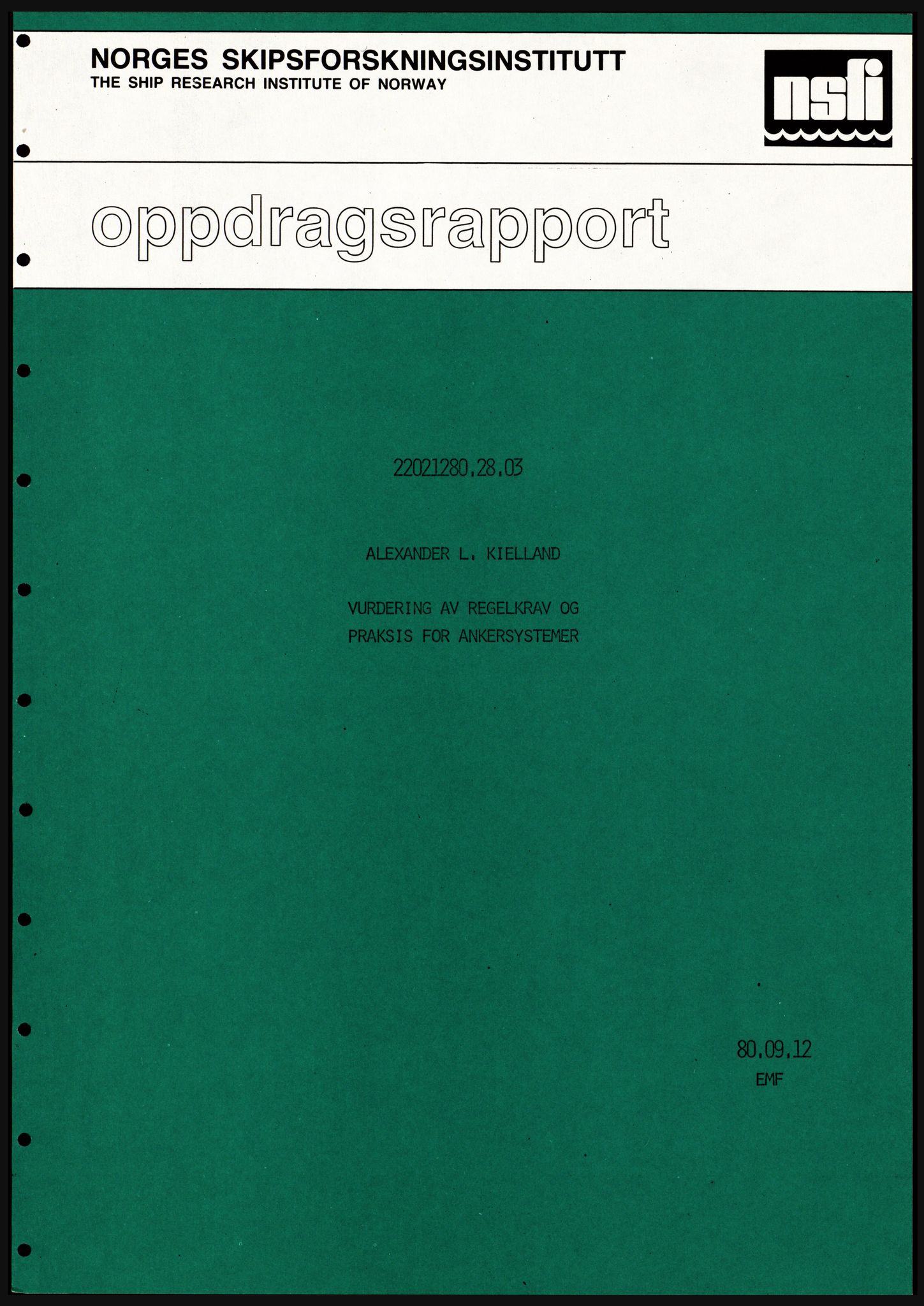 Justisdepartementet, Granskningskommisjonen ved Alexander Kielland-ulykken 27.3.1980, AV/RA-S-1165/D/L0021: V Forankring (Doku.liste + V1-V3 av 3)/W Materialundersøkelser (Doku.liste + W1-W10 av 10 - W9 eske 26), 1980-1981, s. 46