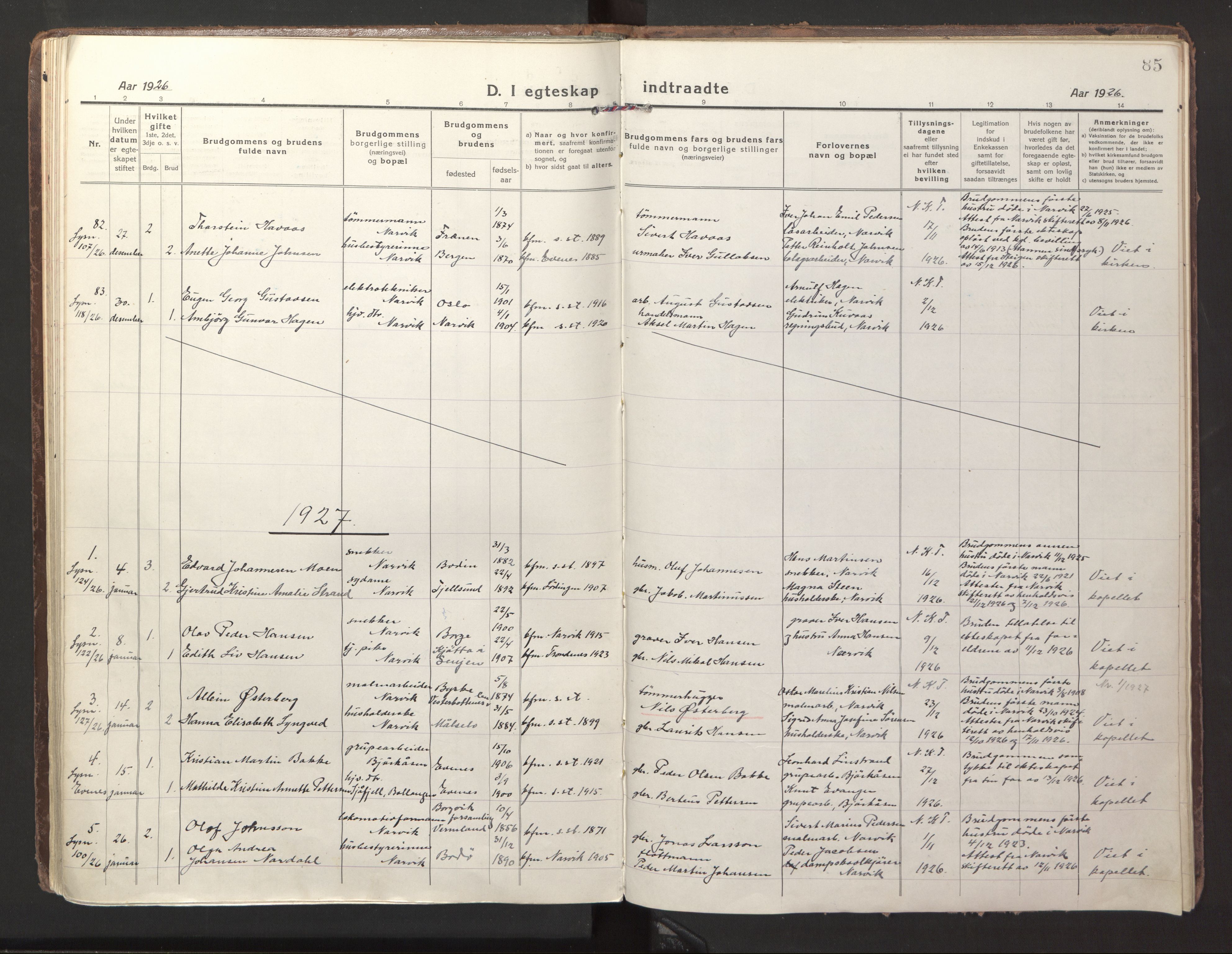 Ministerialprotokoller, klokkerbøker og fødselsregistre - Nordland, SAT/A-1459/871/L1002: Ministerialbok nr. 871A18, 1917-1926, s. 85