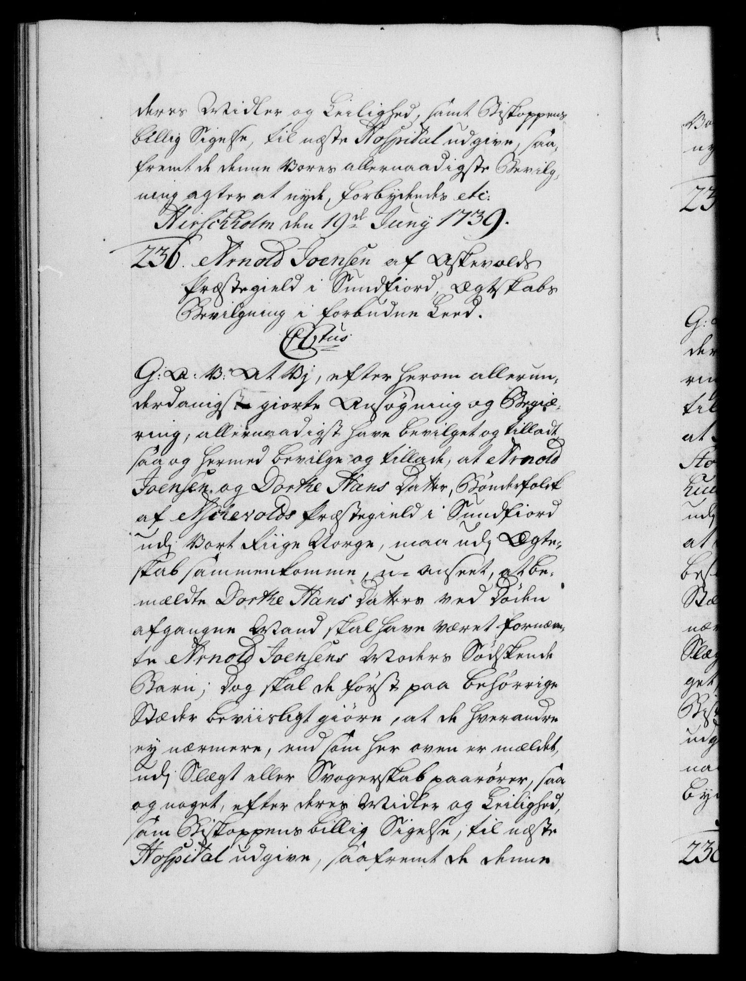Danske Kanselli 1572-1799, RA/EA-3023/F/Fc/Fca/Fcaa/L0031: Norske registre, 1739-1740, s. 154b