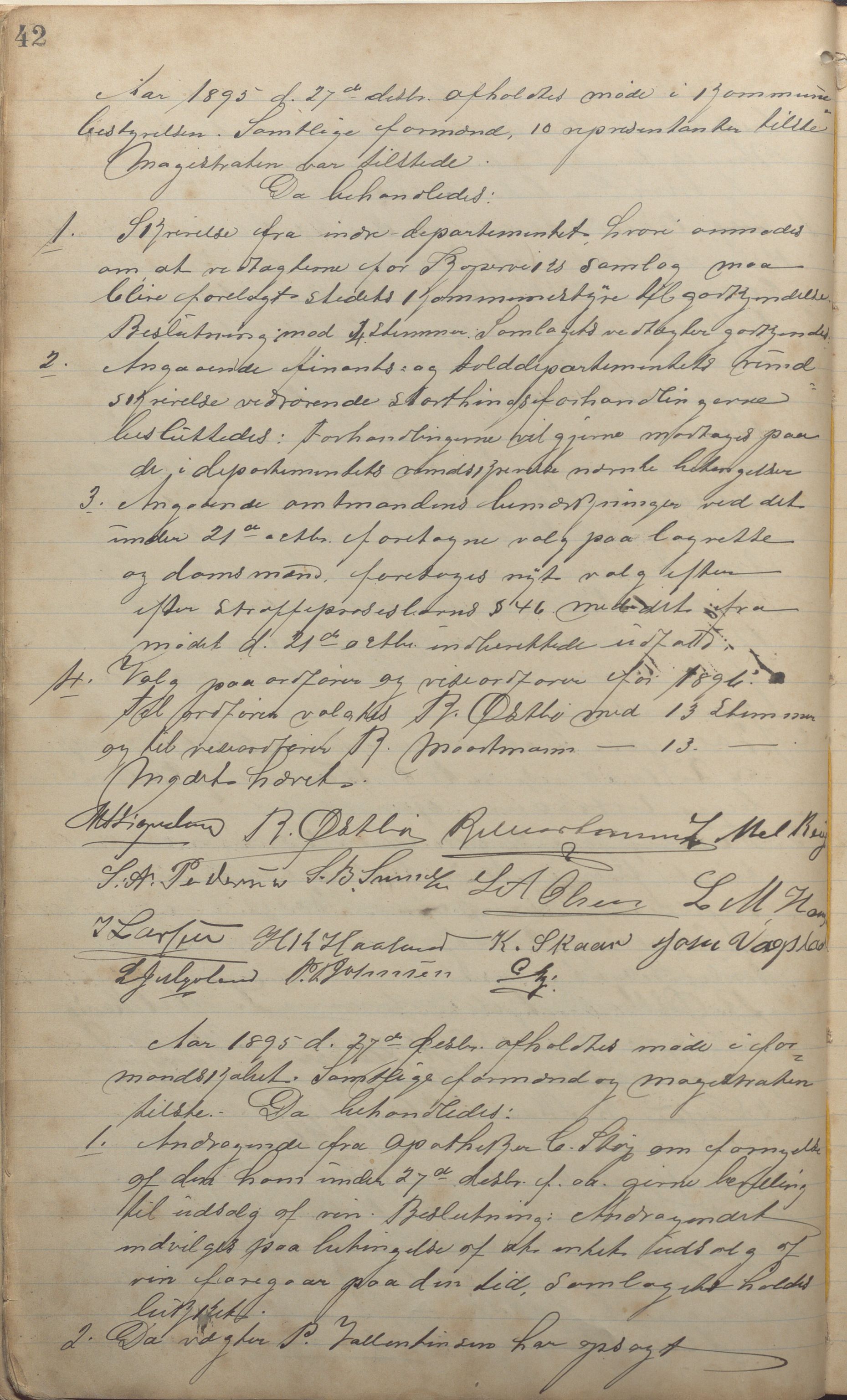 Kopervik Kommune - Formannskapet og Bystyret, IKAR/K-102468/A/Aa/L0003: Møtebok, 1894-1912, s. 42