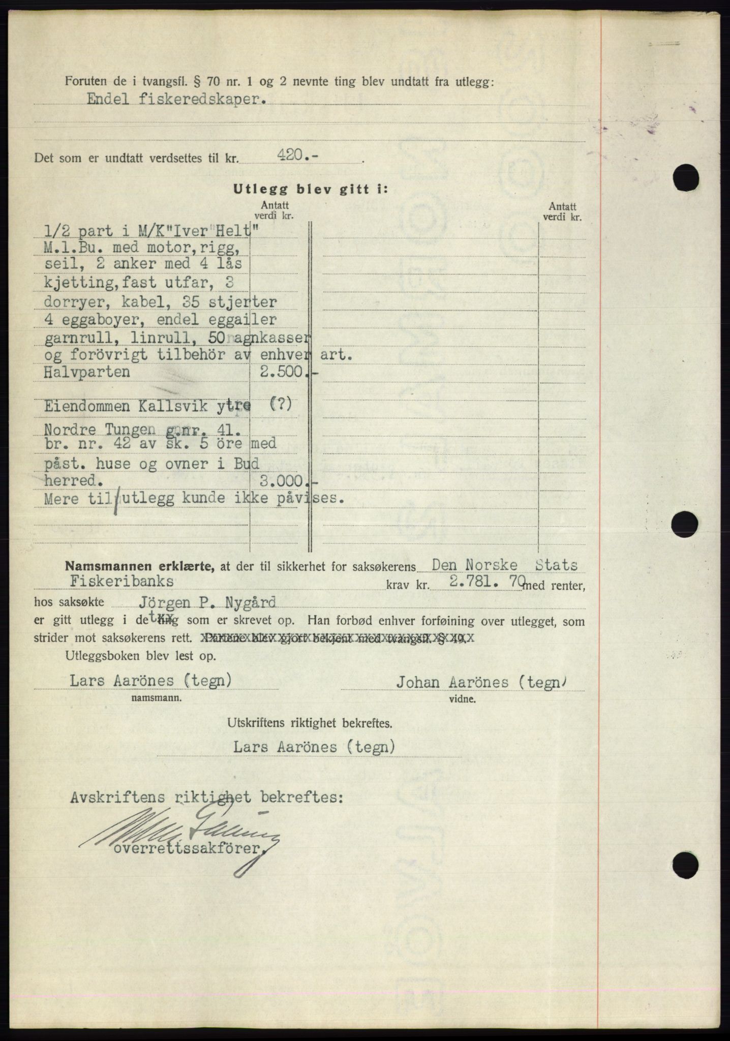 Romsdal sorenskriveri, AV/SAT-A-4149/1/2/2C/L0065: Pantebok nr. 59, 1934-1934, Tingl.dato: 01.08.1934