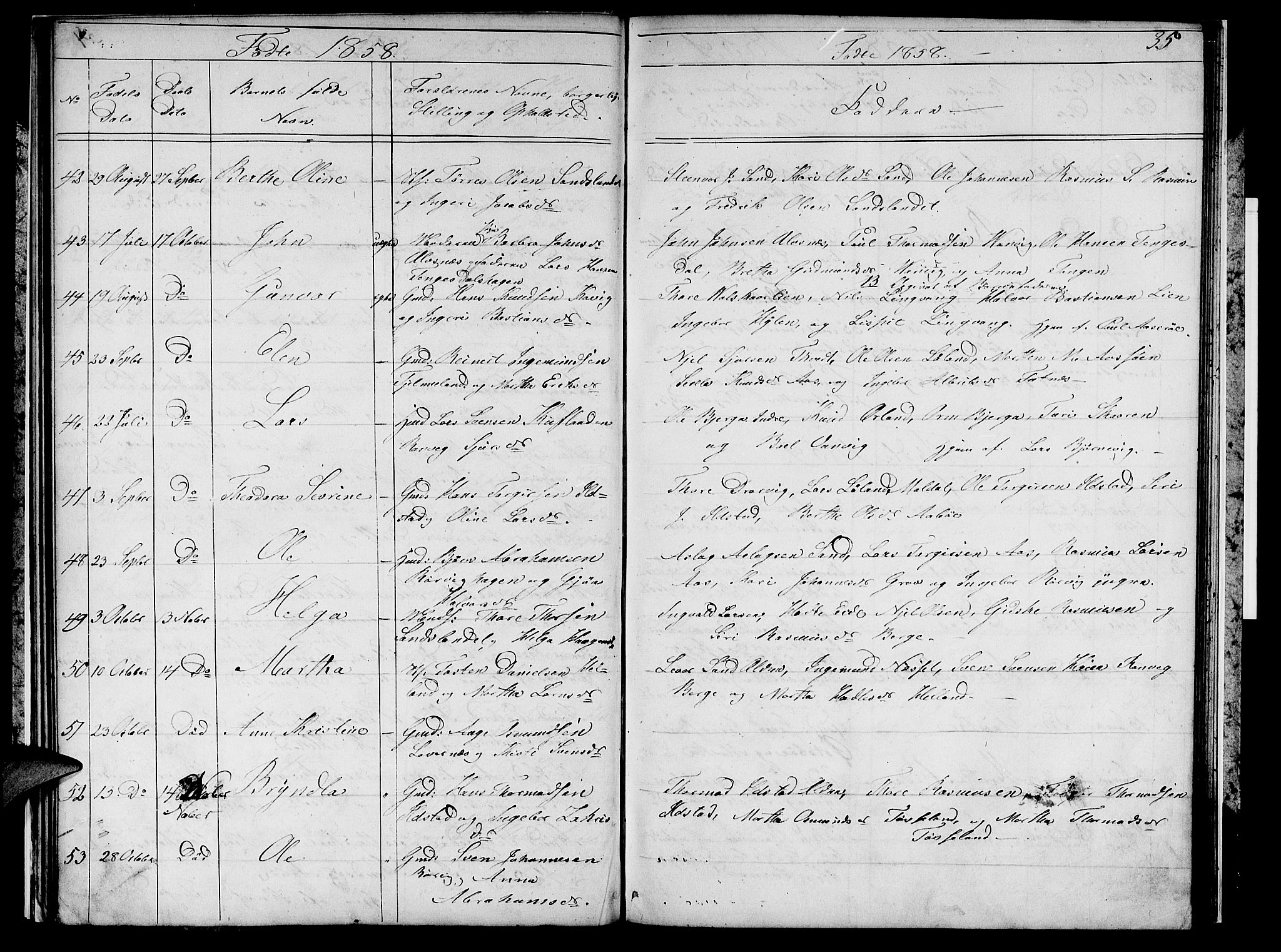 Sand sokneprestkontor, AV/SAST-A-101848/01/IV/L0002: Klokkerbok nr. B 2, 1852-1871, s. 35