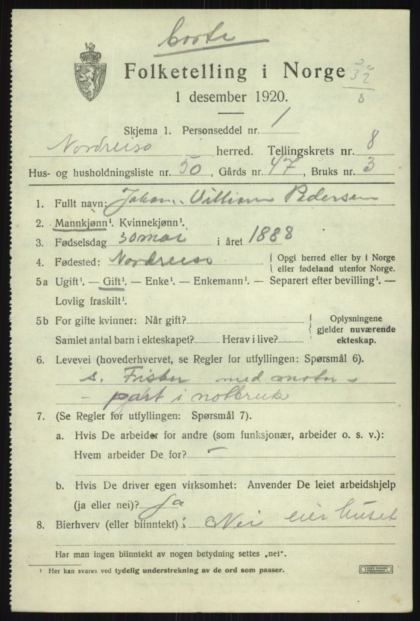 SATØ, Folketelling 1920 for 1942 Nordreisa herred, 1920, s. 3829