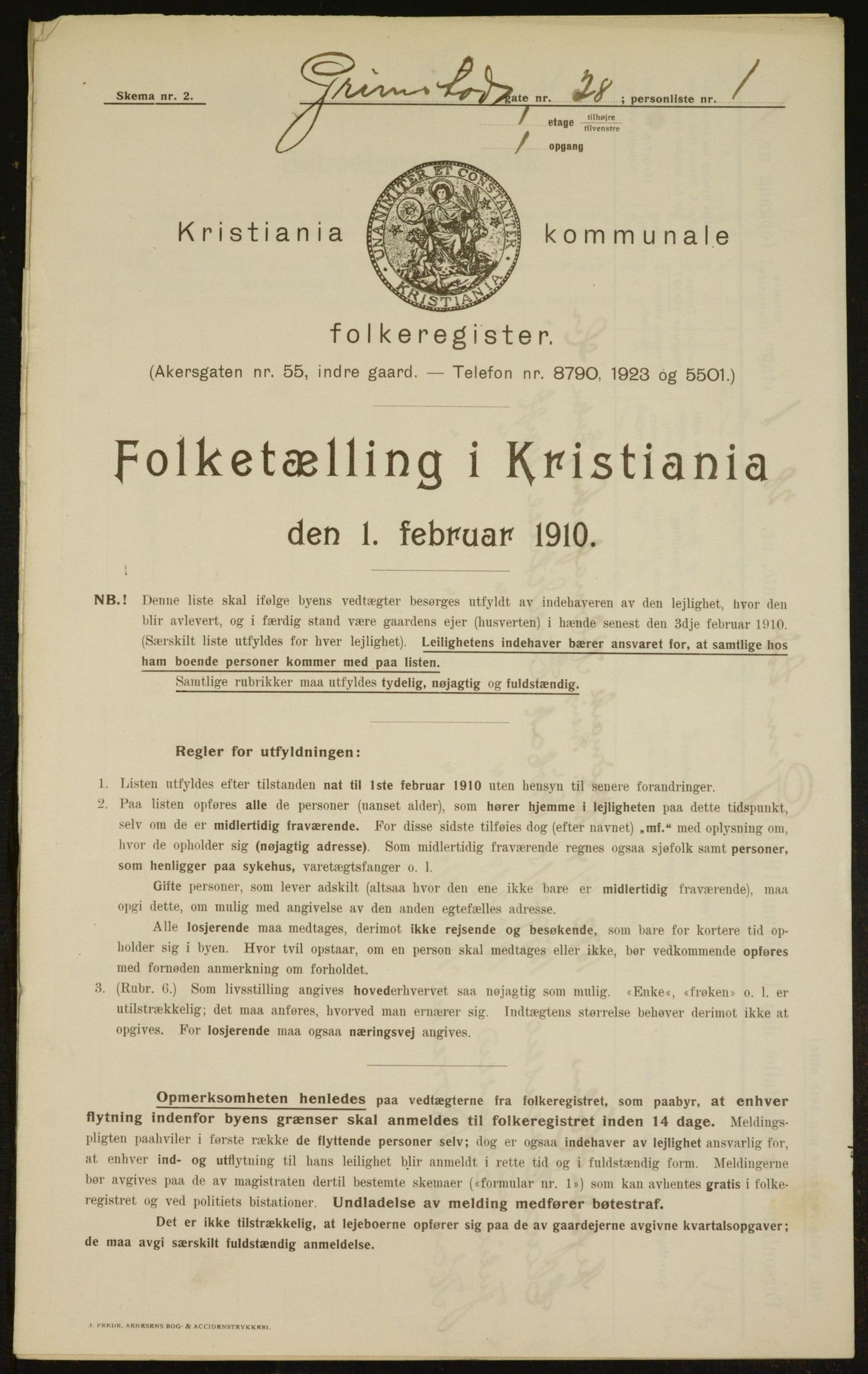 OBA, Kommunal folketelling 1.2.1910 for Kristiania, 1910, s. 28914