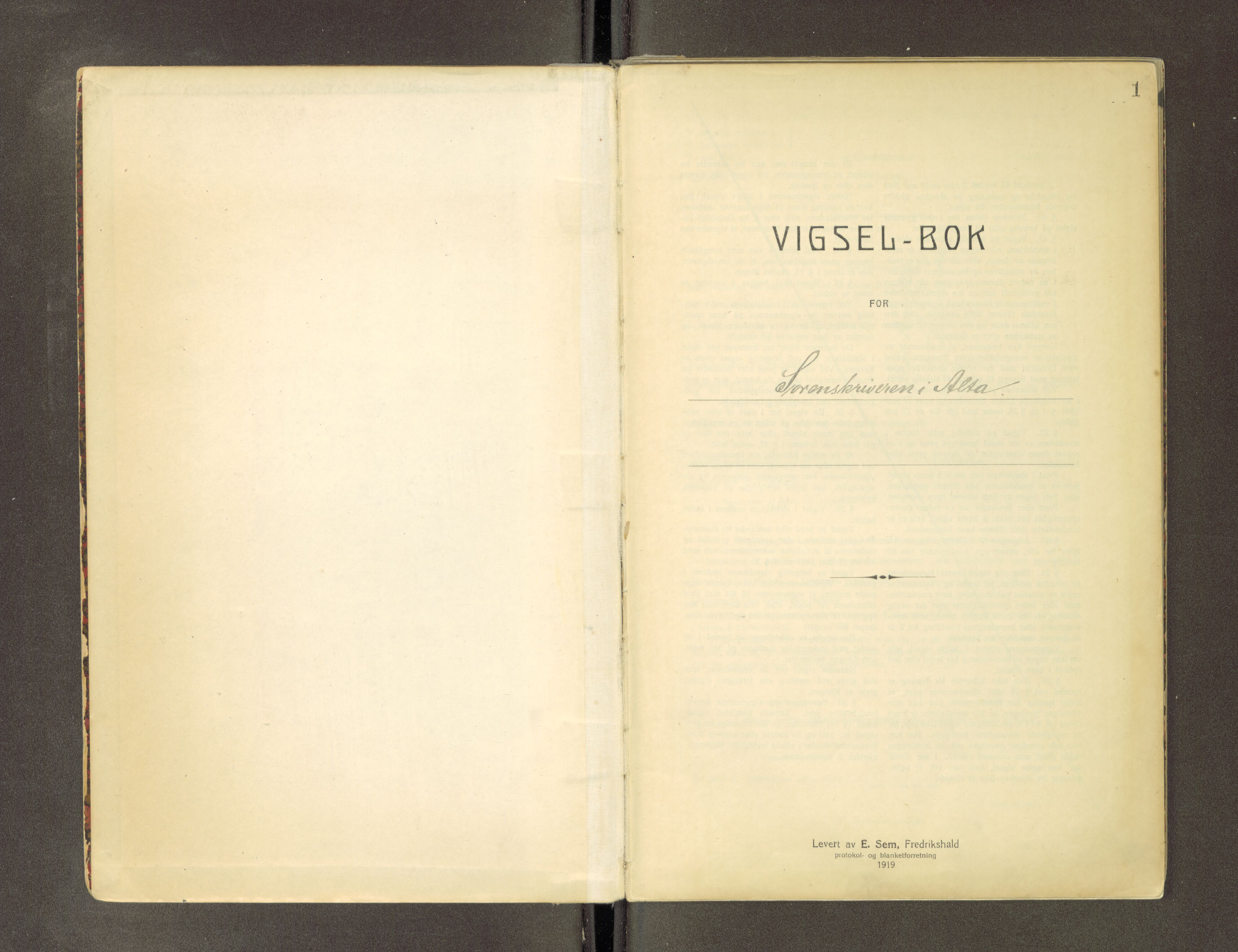 Alta fogderi/sorenskriveri, AV/SATØ-SATØ-5/3/Fd/L0034f: Vigselsprotokoll, 1920-1969