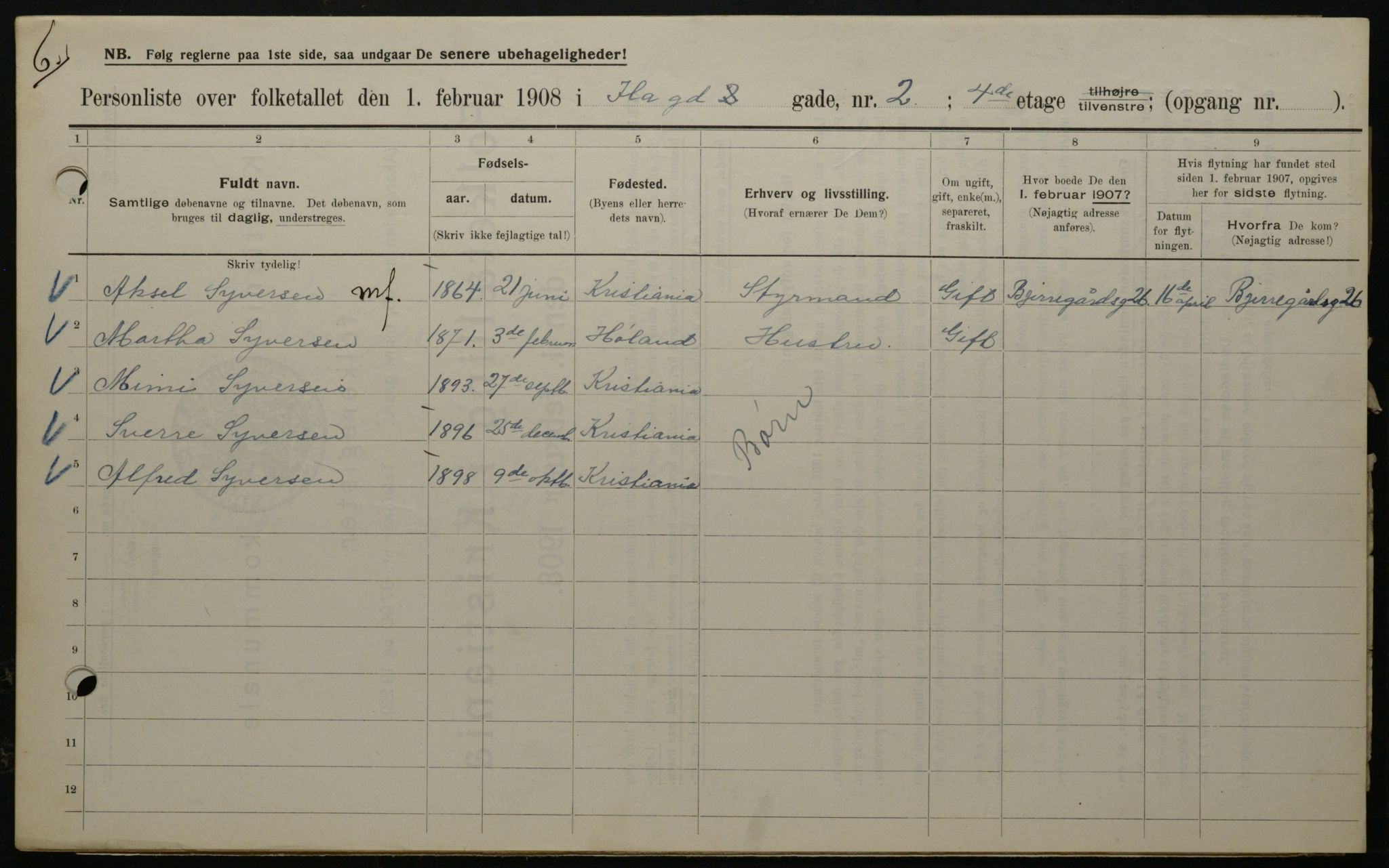 OBA, Kommunal folketelling 1.2.1908 for Kristiania kjøpstad, 1908, s. 38800