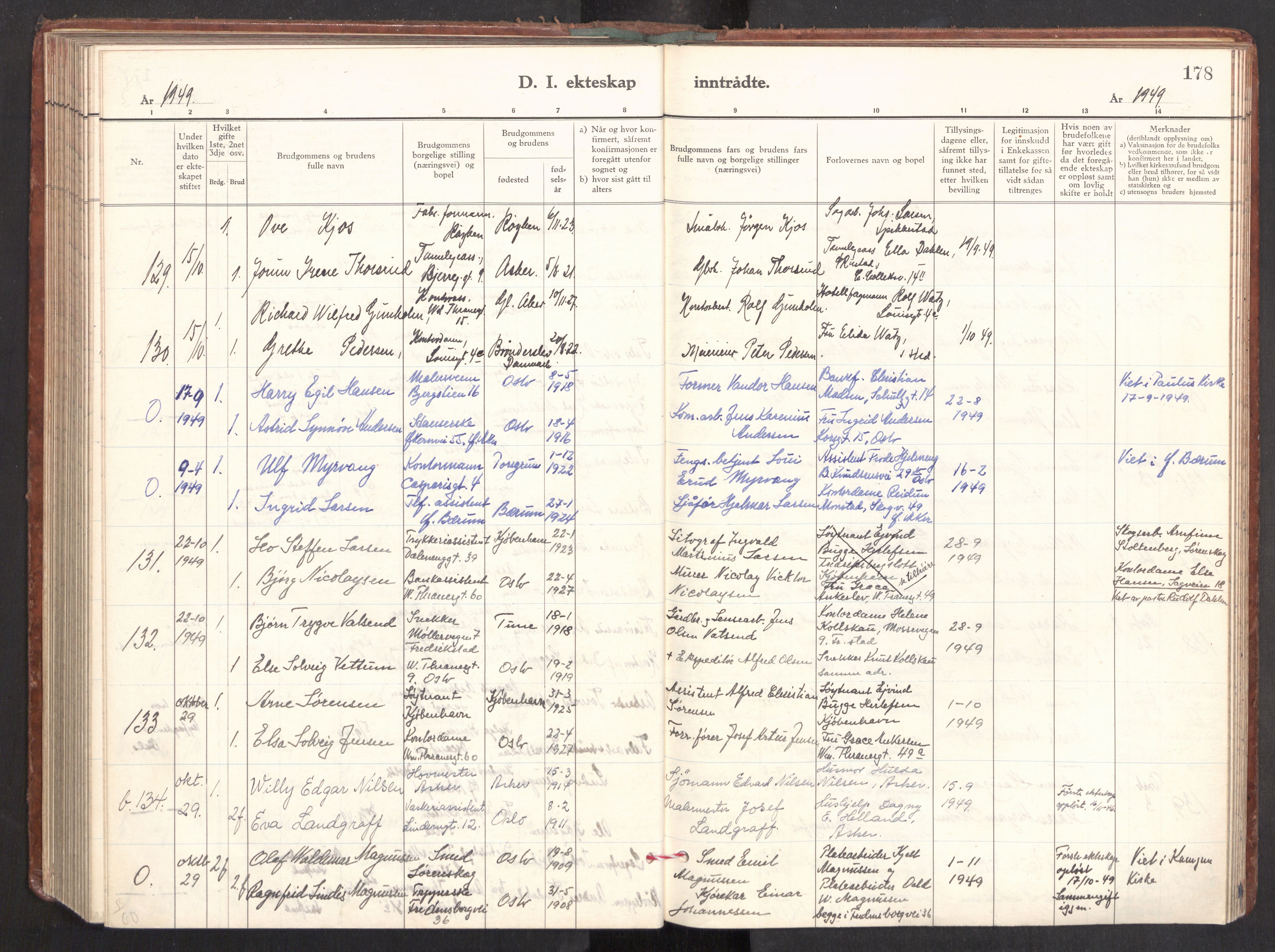 Gamle Aker prestekontor Kirkebøker, AV/SAO-A-10617a/F/L0022: Ministerialbok nr. 22, 1941-1952, s. 178