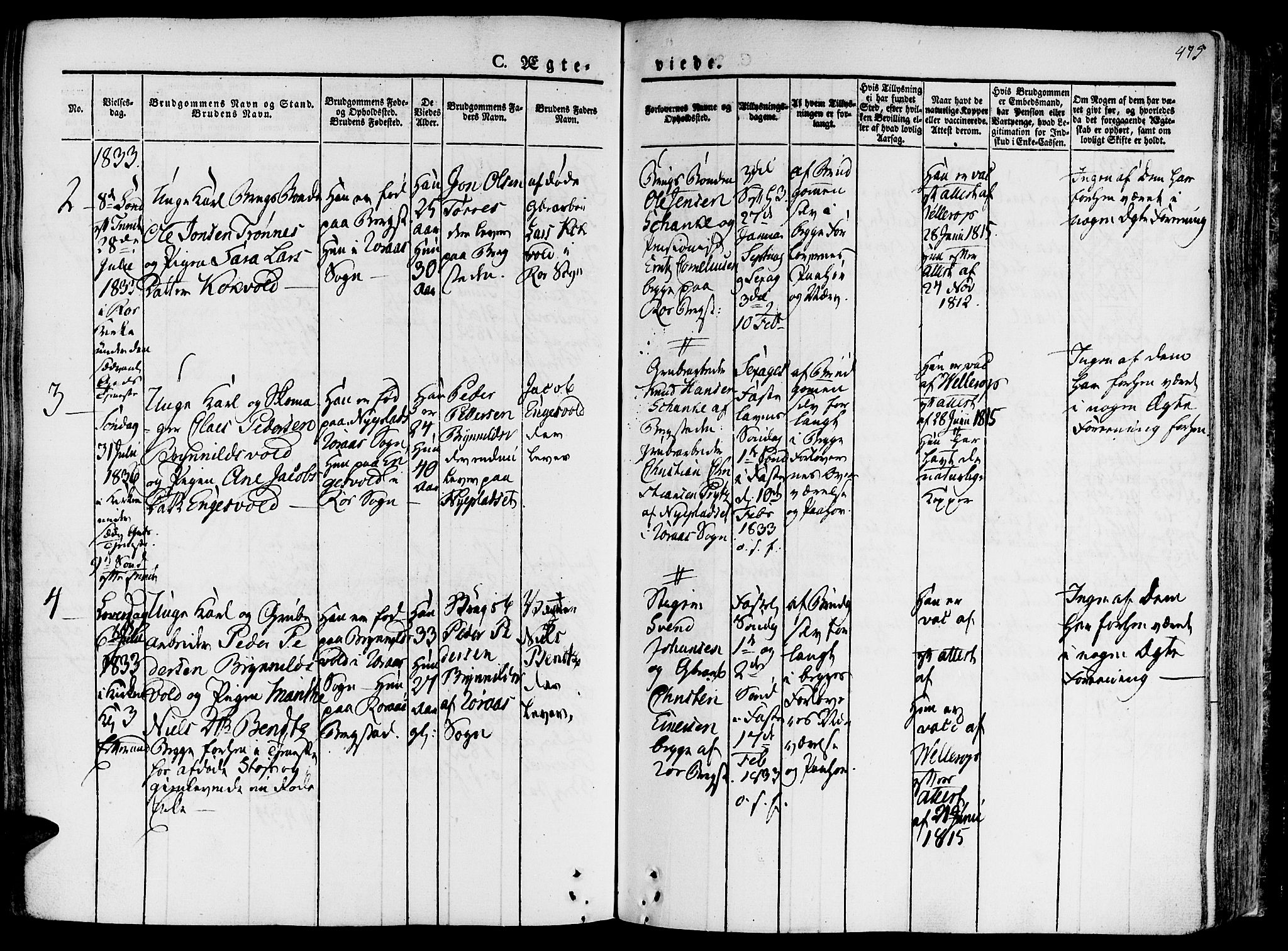 Ministerialprotokoller, klokkerbøker og fødselsregistre - Sør-Trøndelag, AV/SAT-A-1456/681/L0930: Ministerialbok nr. 681A08, 1829-1844, s. 475