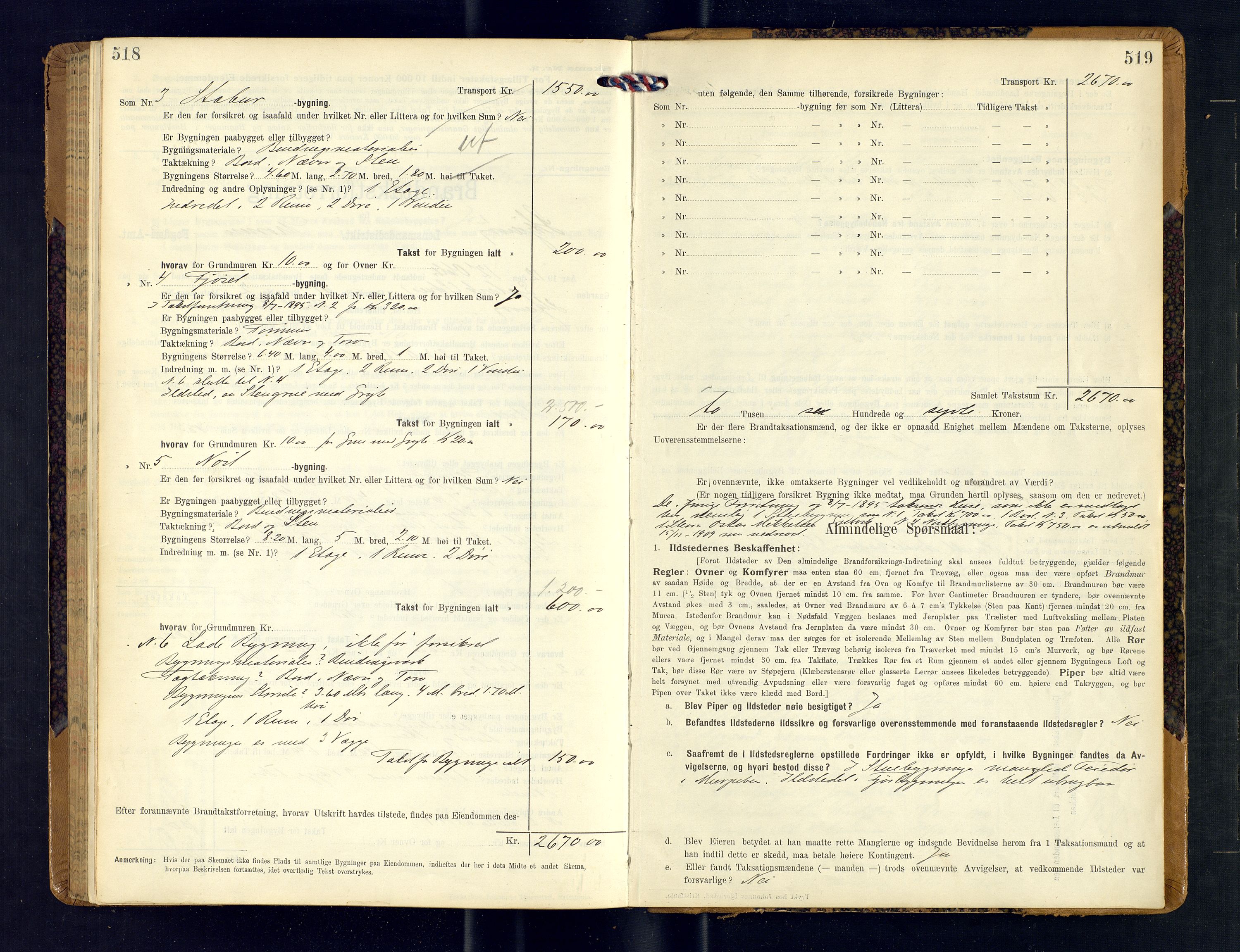 Skjervøy lensmannskontor, AV/SATØ-SATØ-63/F/Fu/Fub/L0247: Branntakstprotokoll (S), 1909-1912, s. 518-519